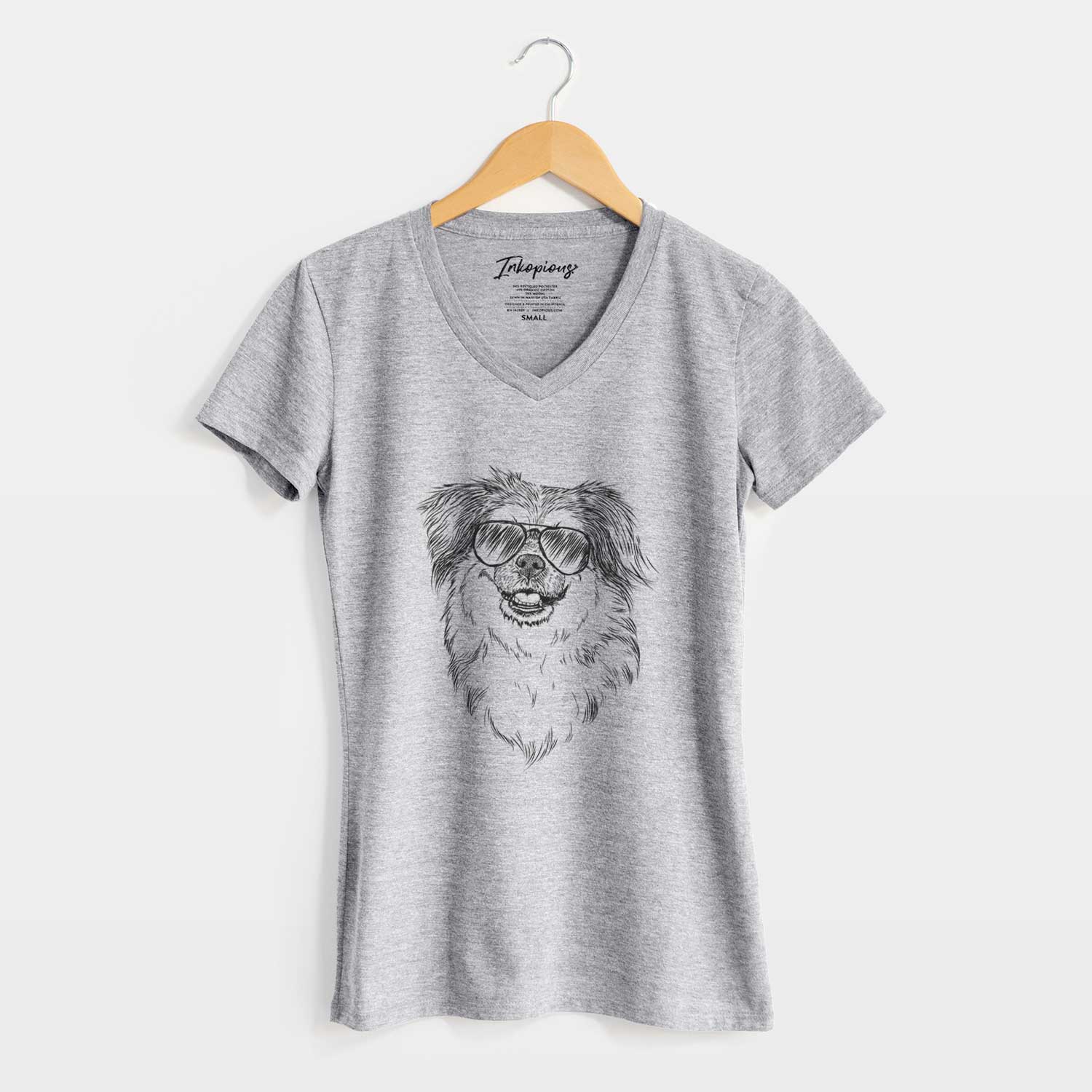 Aviator Ed the Tibetan Spaniel - Women's V-neck Shirt