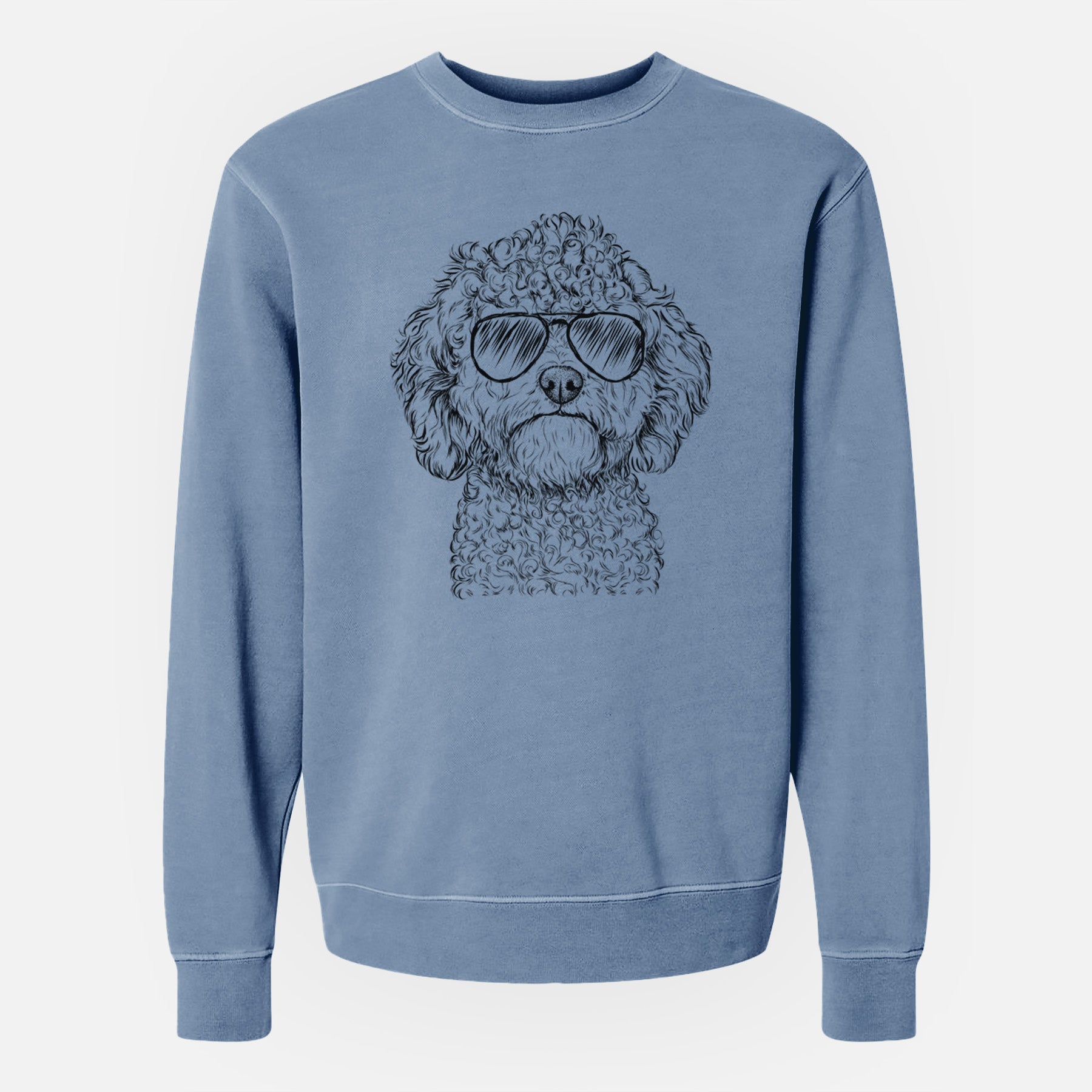 Aviator Edgar the Shihpoo - Unisex Pigment Dyed Crew Sweatshirt