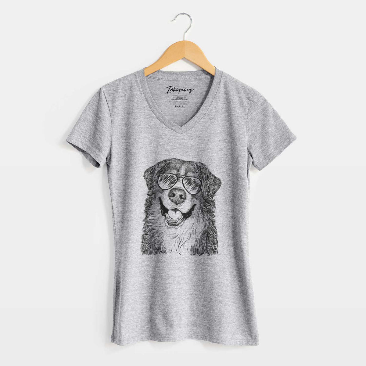 Aviator Eiger the Bernese Mountain Dog - Women's V-neck Shirt