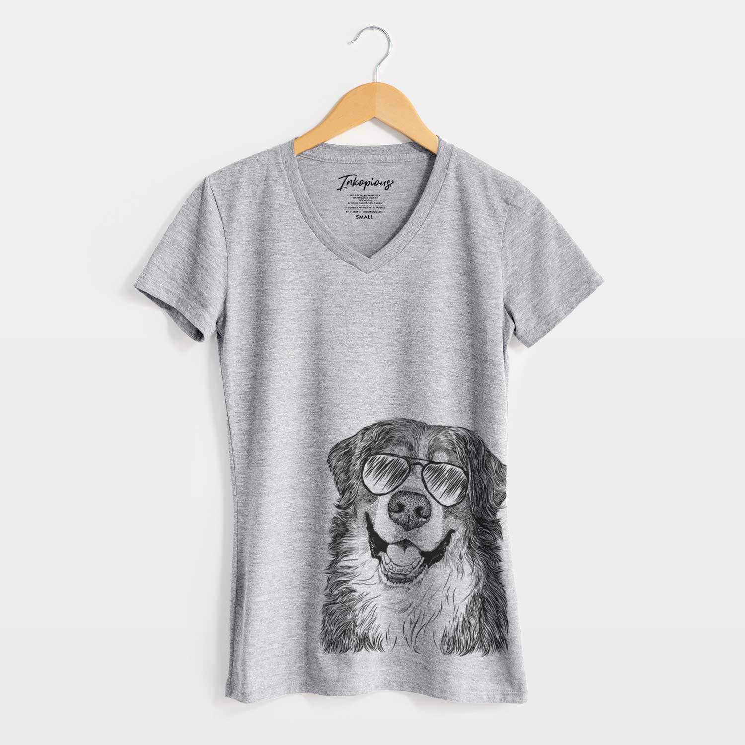 Aviator Eiger the Bernese Mountain Dog - Women's V-neck Shirt