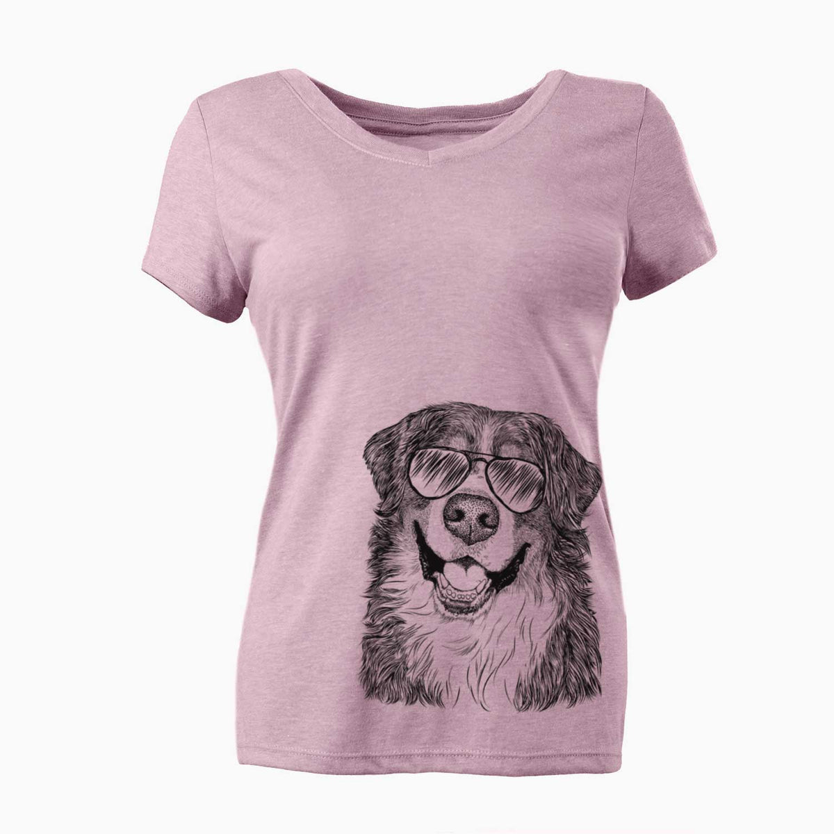 Aviator Eiger the Bernese Mountain Dog - Women's V-neck Shirt