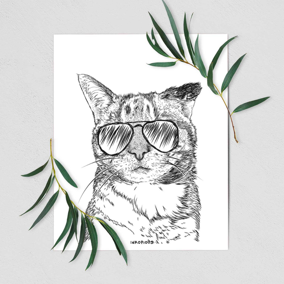 Eleanor the Domestic Shorthair Cat Art Print