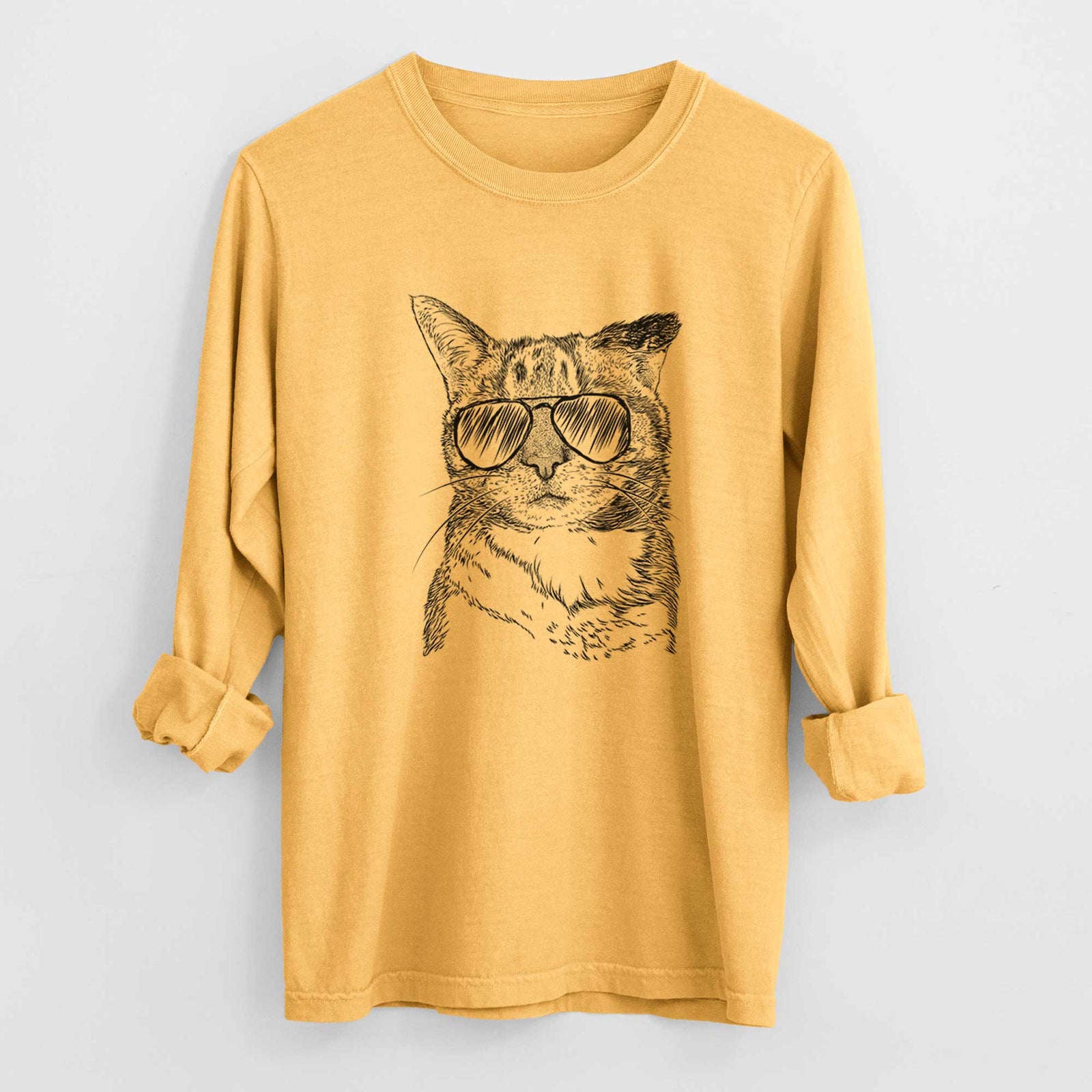 Aviators Eleanor the Domestic Shorthair Cat - Heavyweight 100% Cotton Long Sleeve
