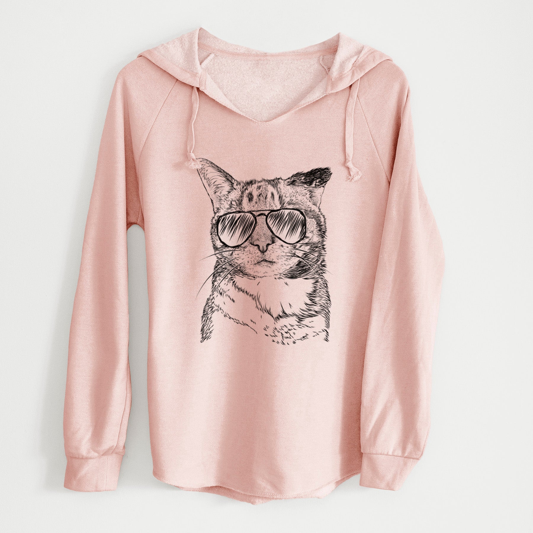 Aviator Eleanor the Domestic Shorthair Cat - Cali Wave Hooded Sweatshirt