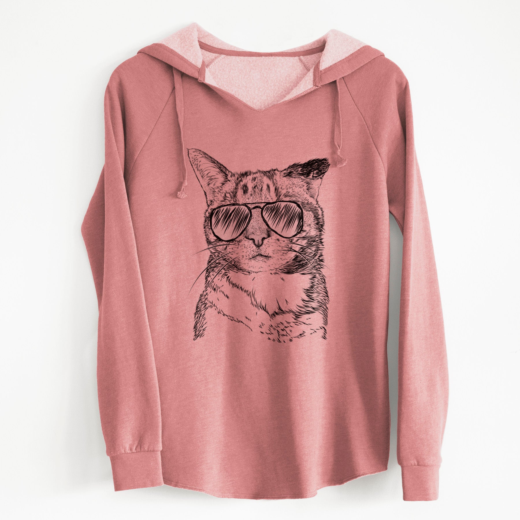 Aviator Eleanor the Domestic Shorthair Cat - Cali Wave Hooded Sweatshirt