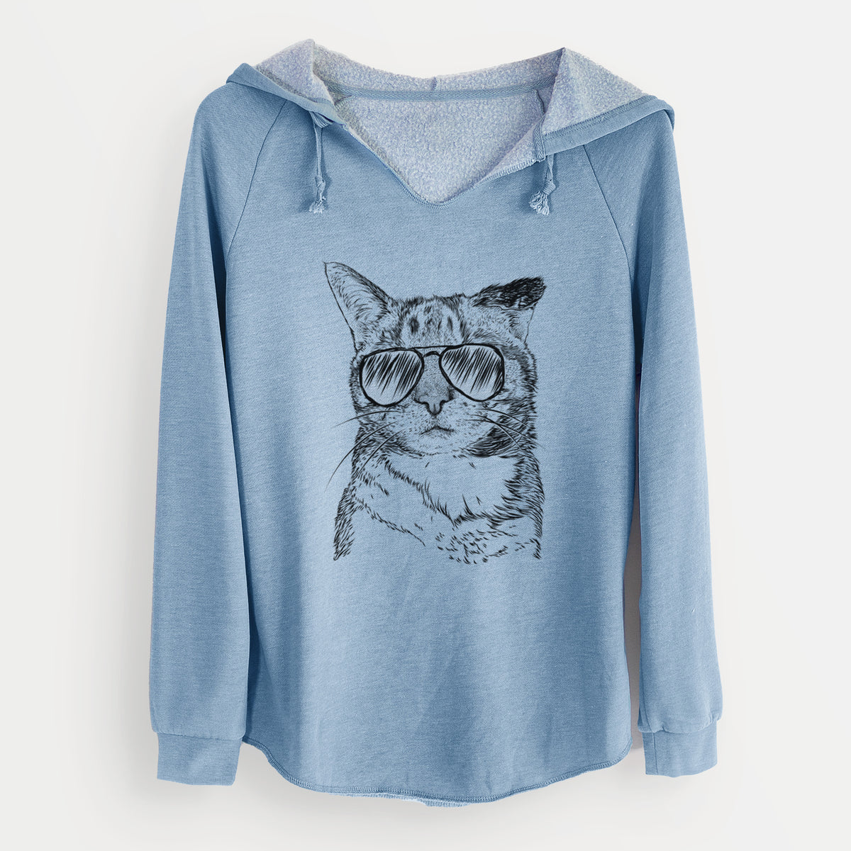 Aviator Eleanor the Domestic Shorthair Cat - Cali Wave Hooded Sweatshirt