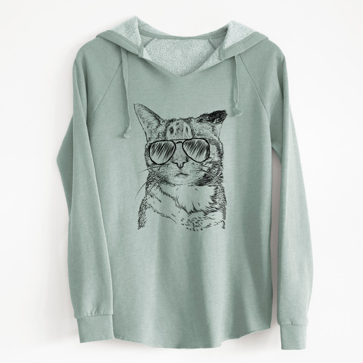 Aviator Eleanor the Domestic Shorthair Cat - Cali Wave Hooded Sweatshirt