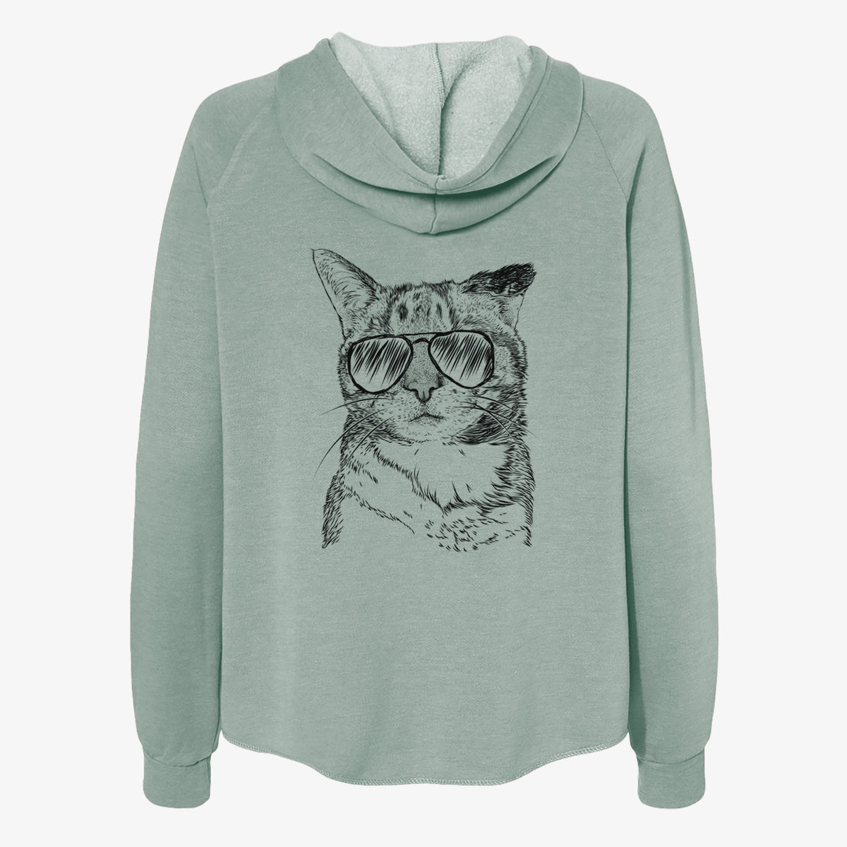 Eleanor the Domestic Shorthair Cat - Women's Cali Wave Zip-Up Sweatshirt