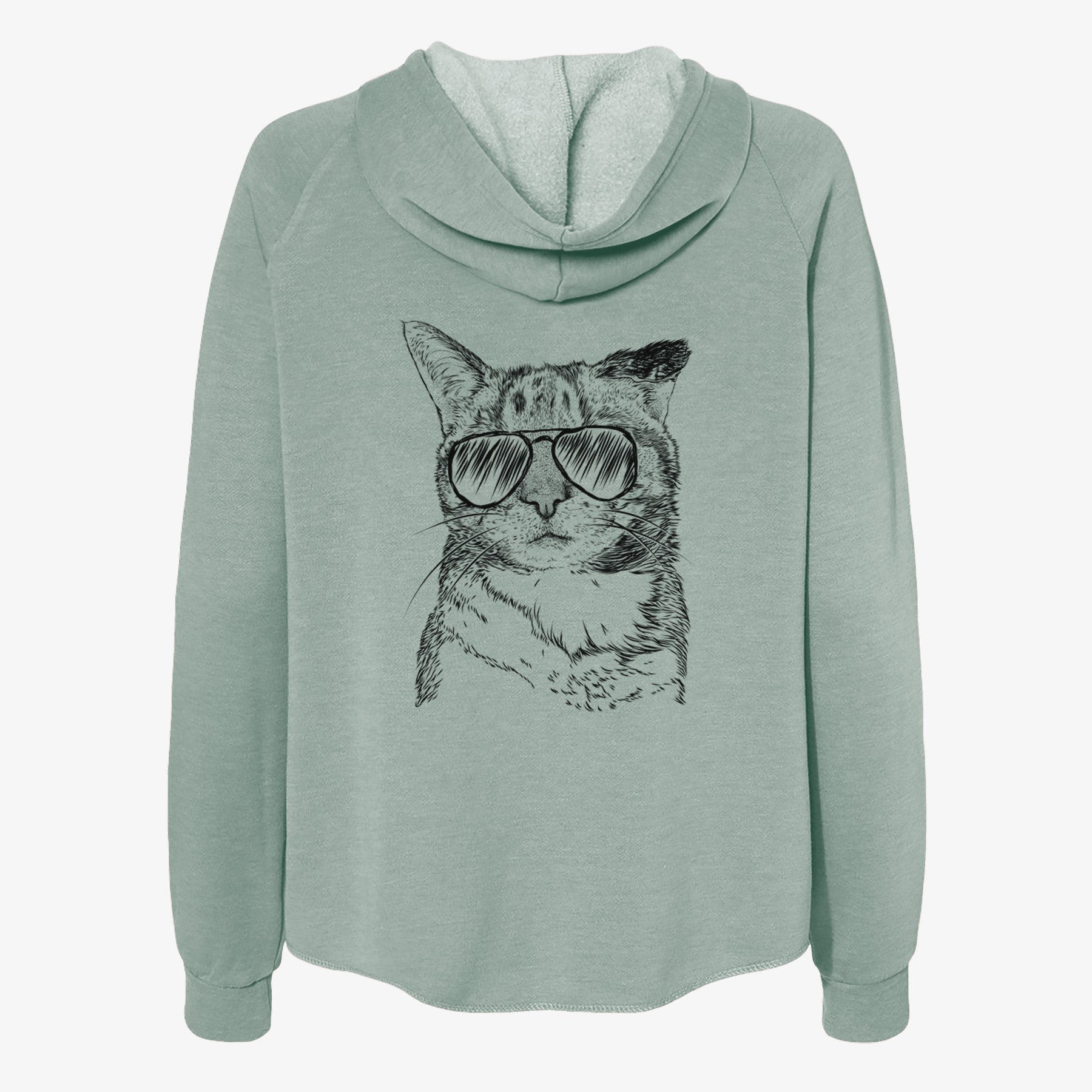 Eleanor the Domestic Shorthair Cat - Women's Cali Wave Zip-Up Sweatshirt