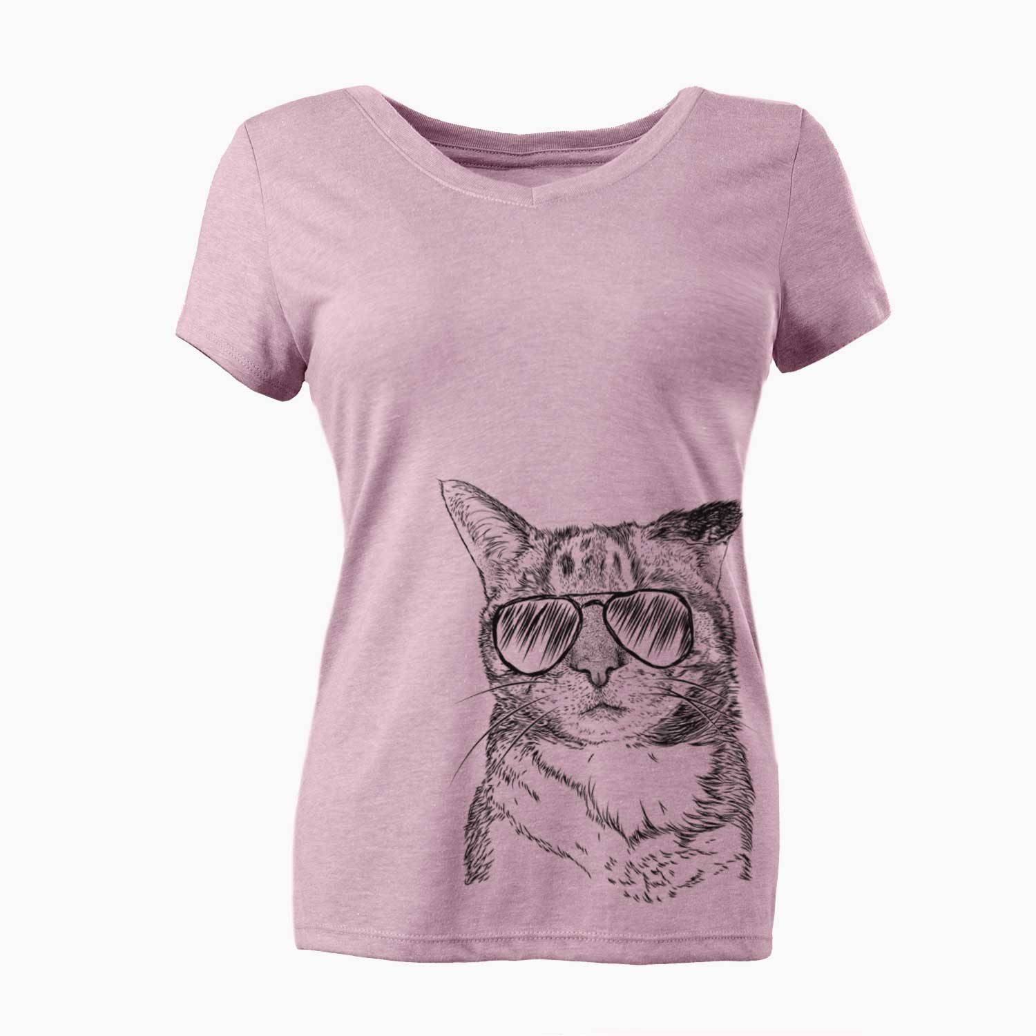 Aviator Eleanor the Domestic Shorthair Cat - Women's V-neck Shirt