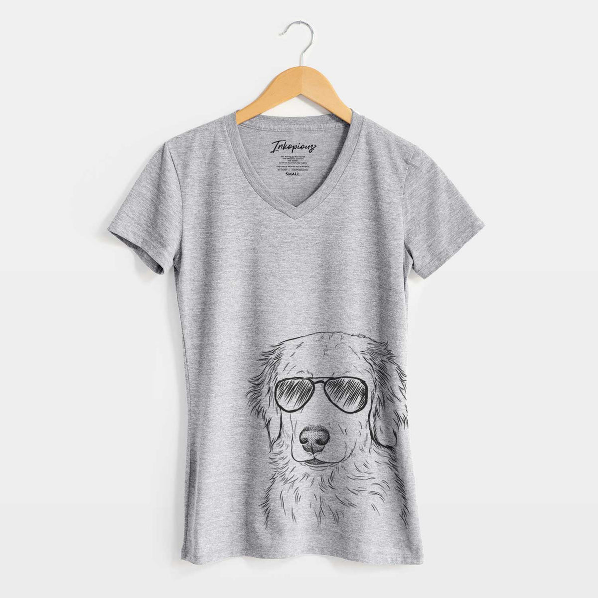 Aviator Eli the Golden Retriever - Women&#39;s V-neck Shirt