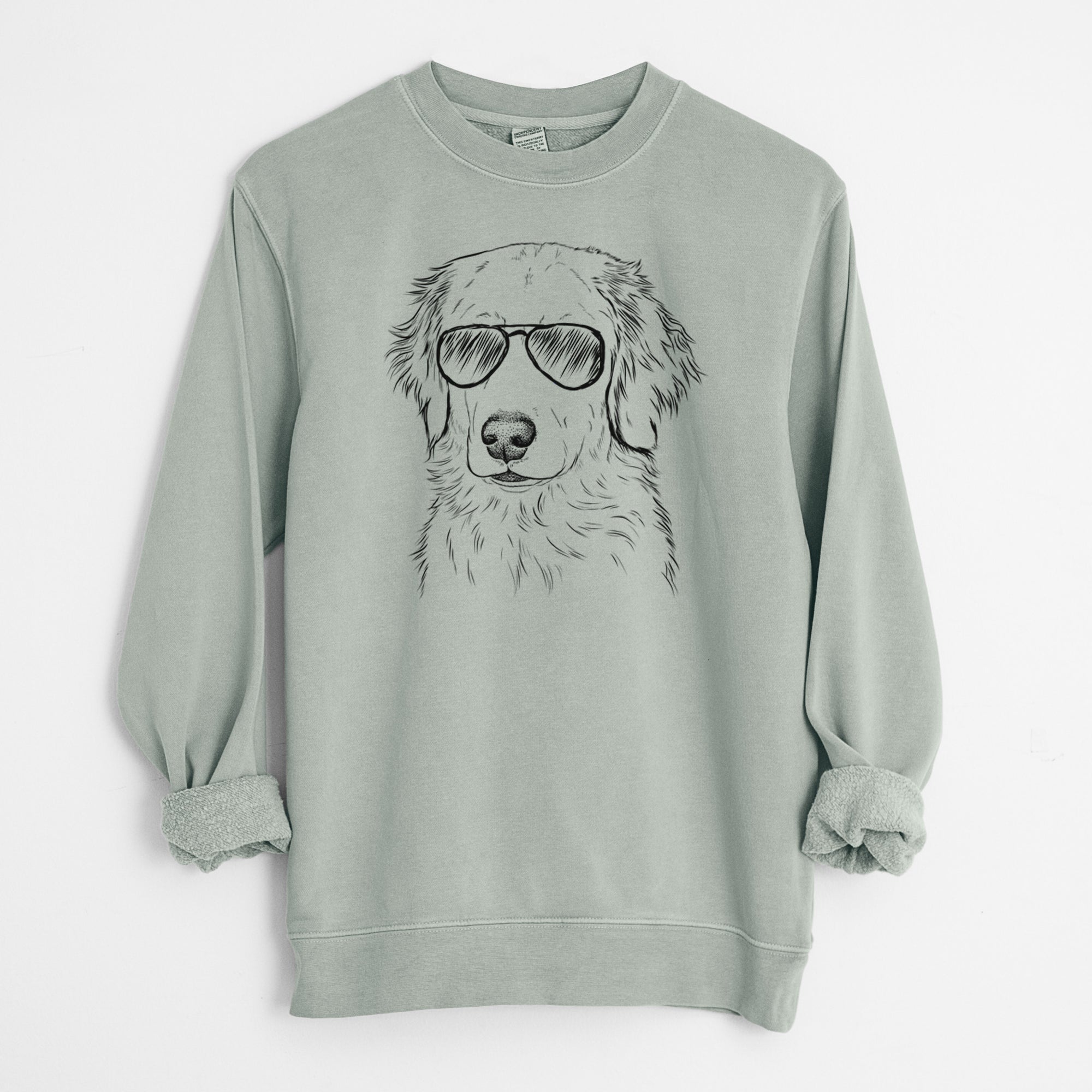 Aviator Eli the Golden Retriever - Unisex Pigment Dyed Crew Sweatshirt