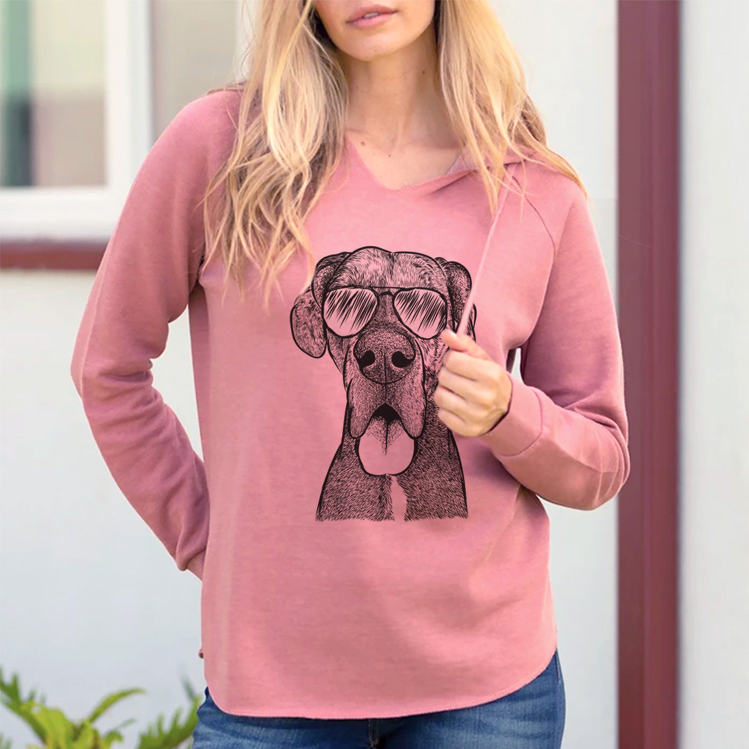 Aviator Eli the Great Dane - Cali Wave Hooded Sweatshirt