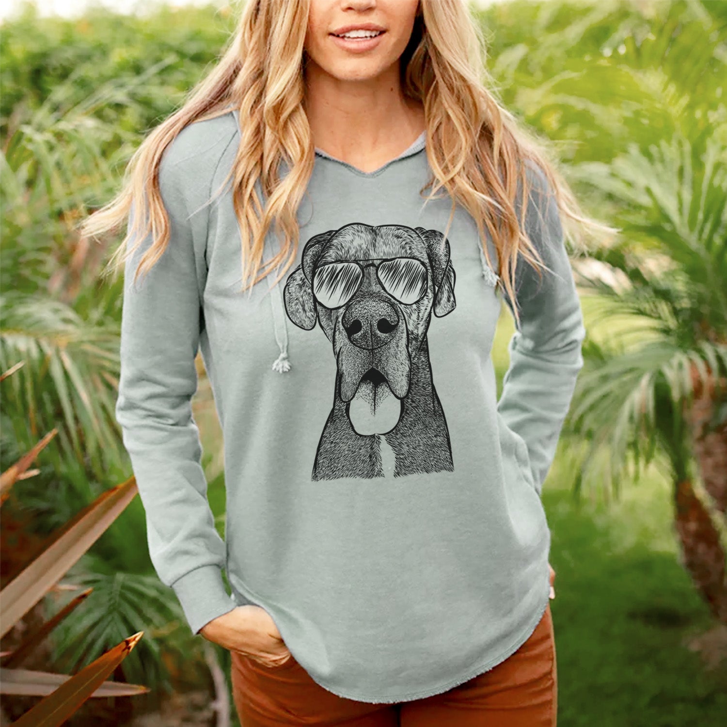 Aviator Eli the Great Dane - Cali Wave Hooded Sweatshirt