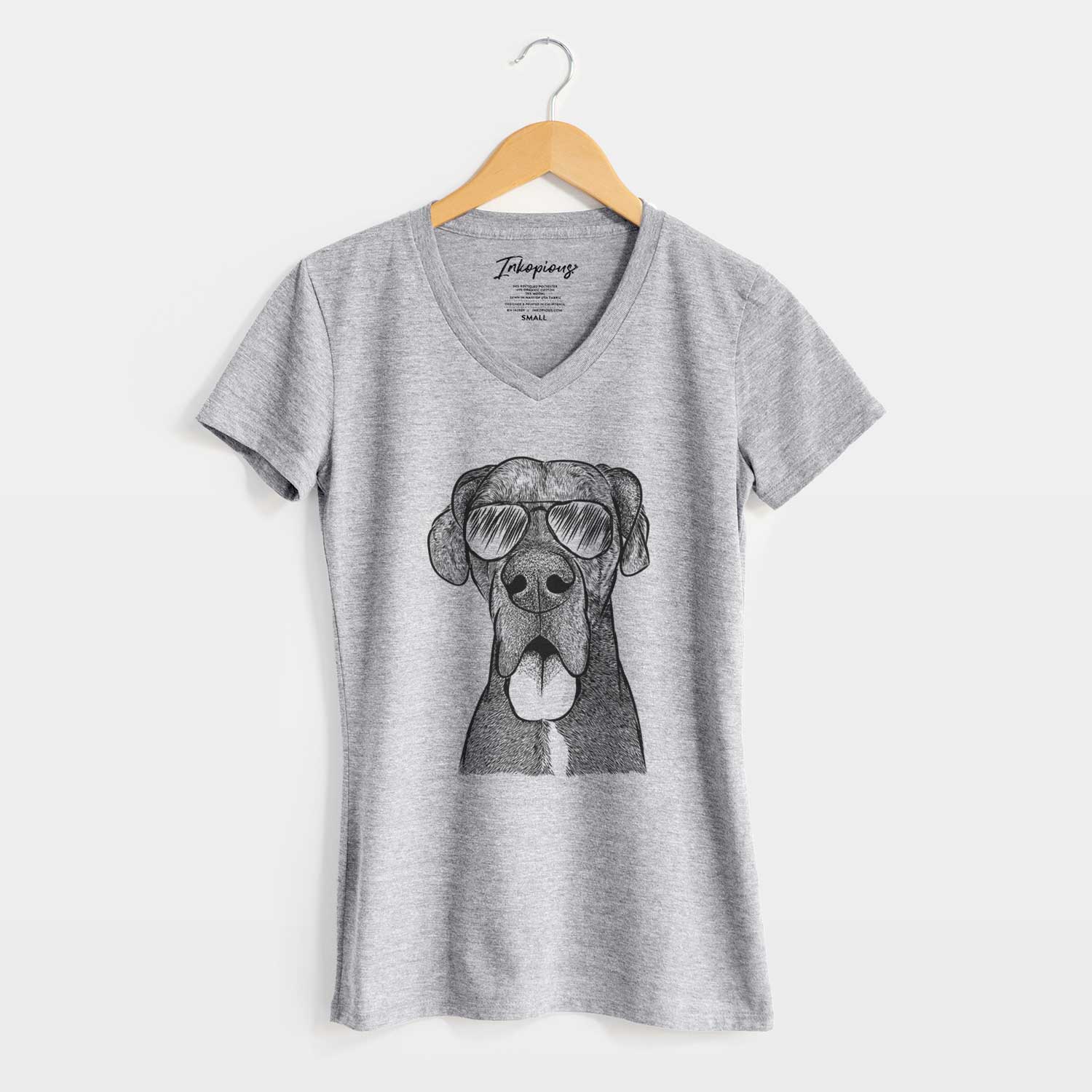 Aviator Eli the Great Dane - Women's V-neck Shirt