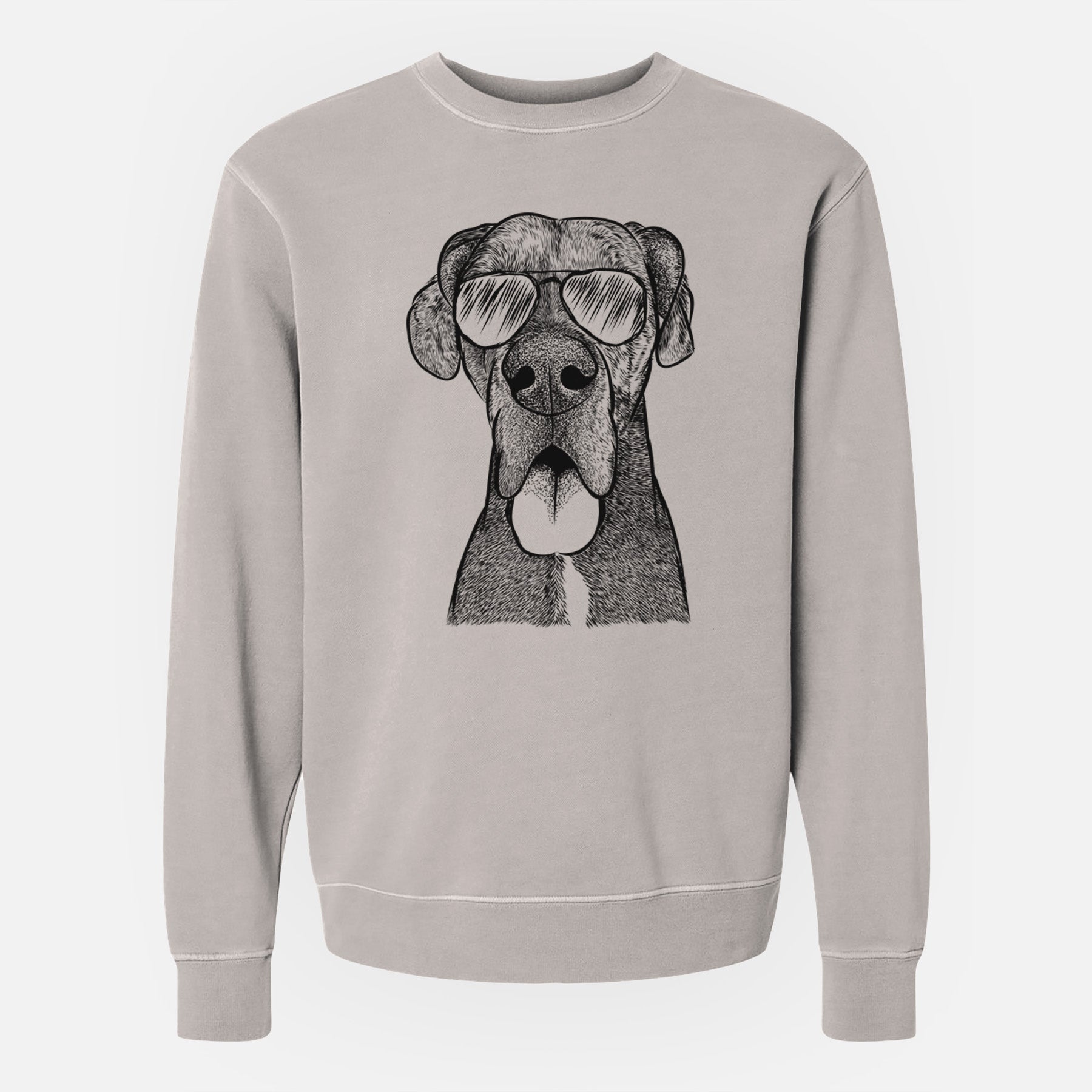 Aviator Eli the Great Dane - Unisex Pigment Dyed Crew Sweatshirt