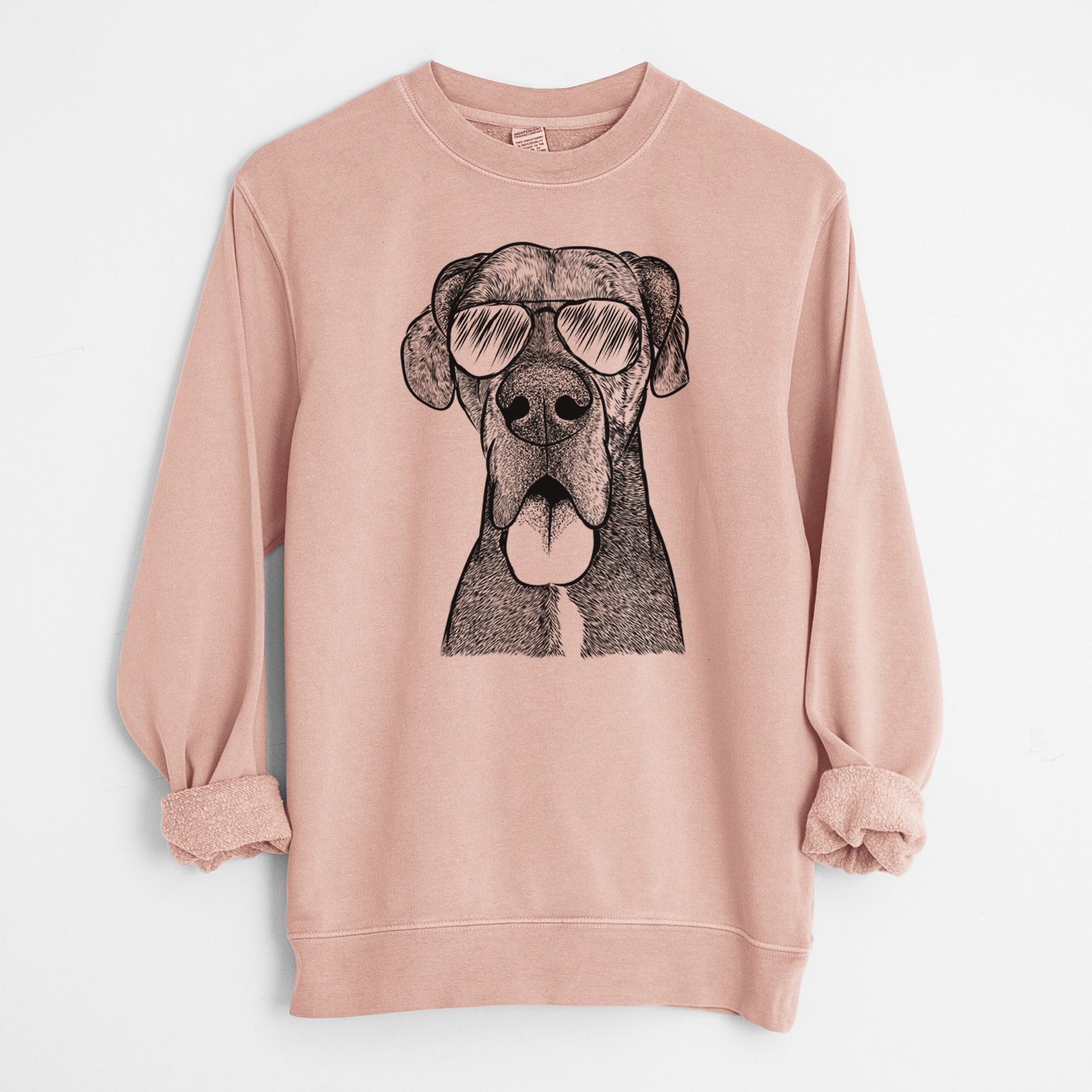 Aviator Eli the Great Dane - Unisex Pigment Dyed Crew Sweatshirt