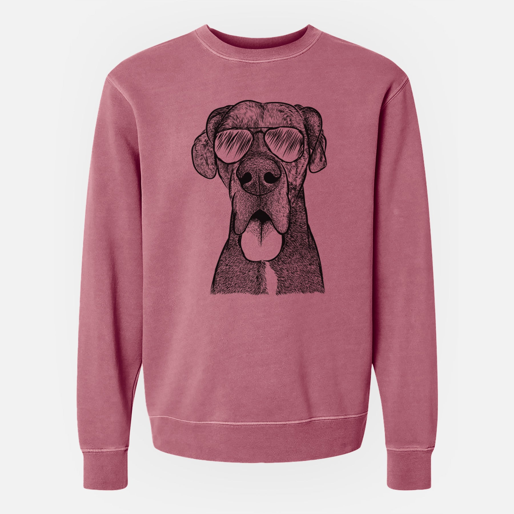 Aviator Eli the Great Dane - Unisex Pigment Dyed Crew Sweatshirt