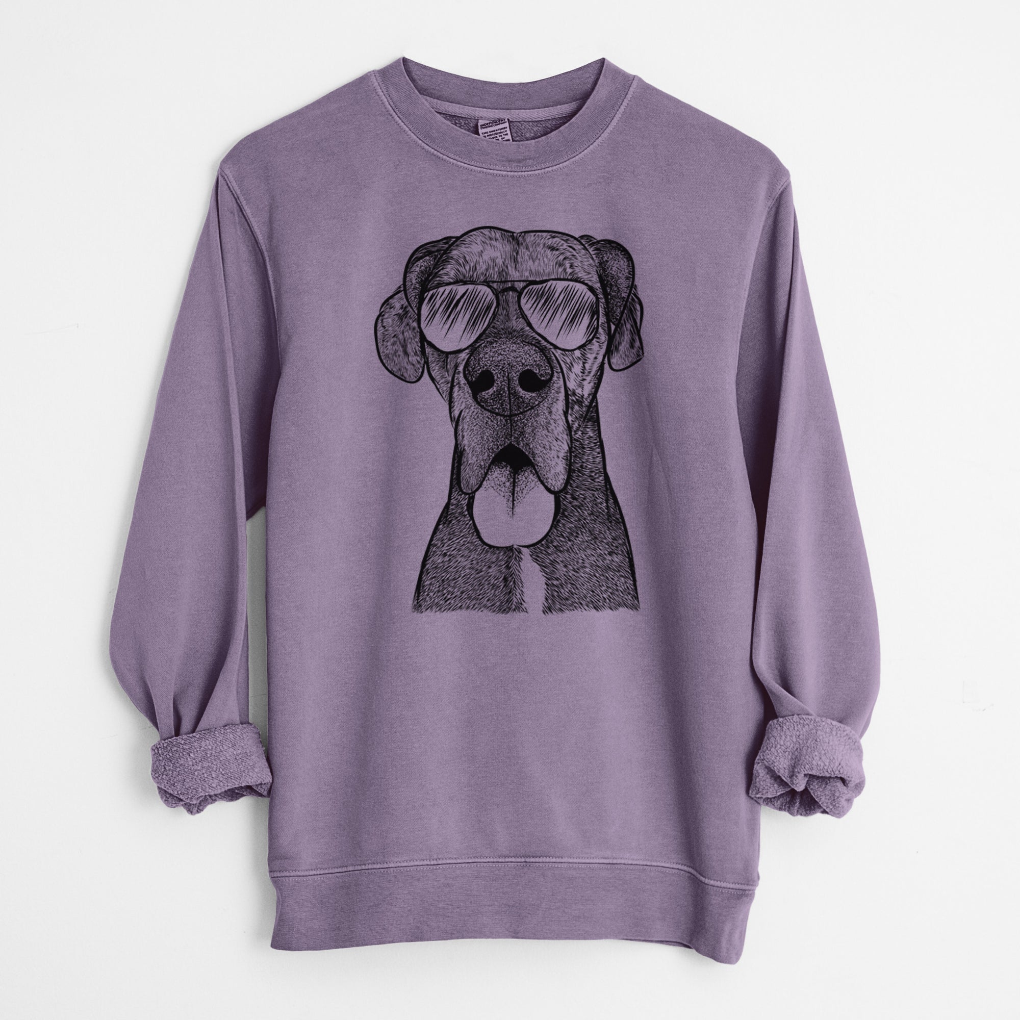 Aviator Eli the Great Dane - Unisex Pigment Dyed Crew Sweatshirt