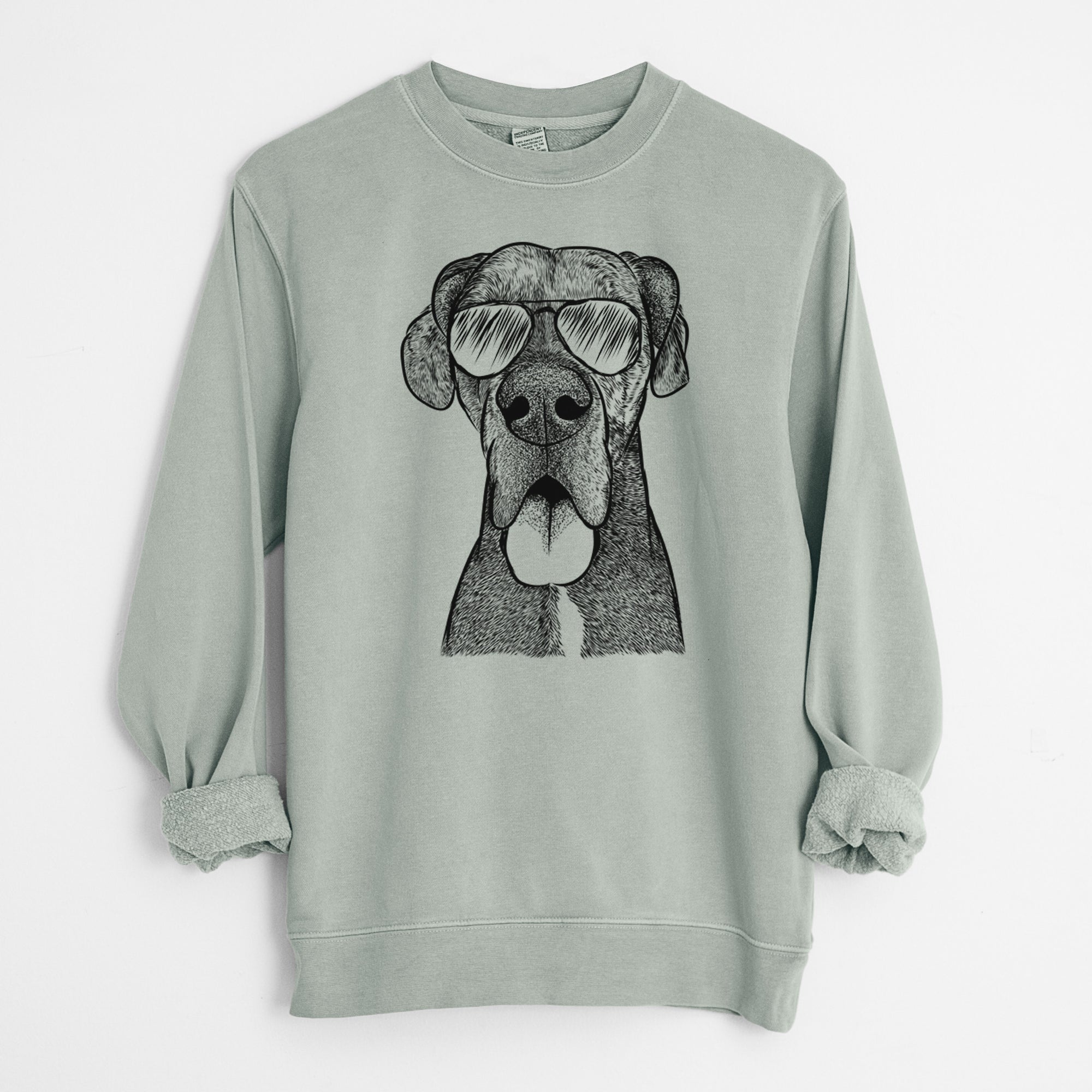 Aviator Eli the Great Dane - Unisex Pigment Dyed Crew Sweatshirt