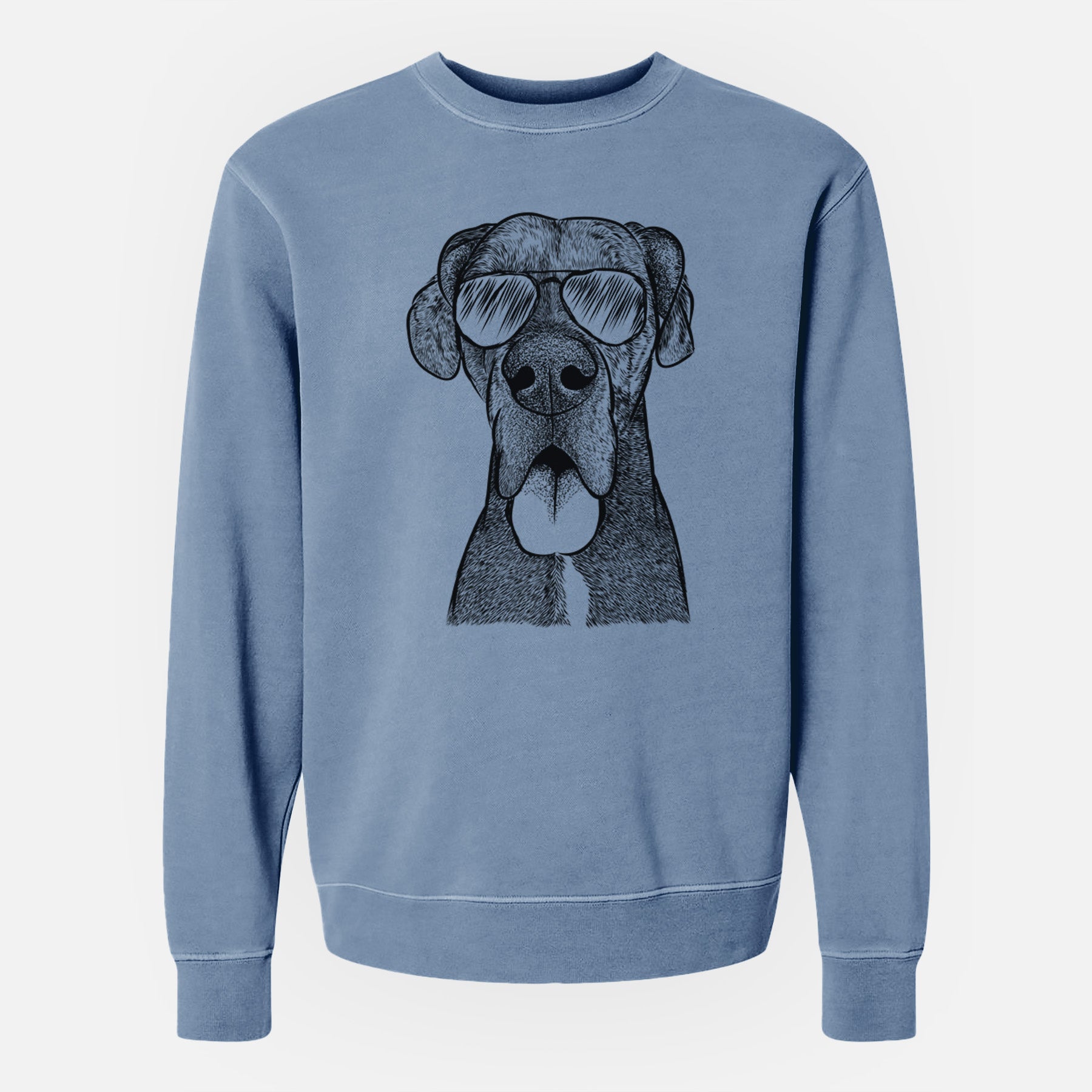 Aviator Eli the Great Dane - Unisex Pigment Dyed Crew Sweatshirt