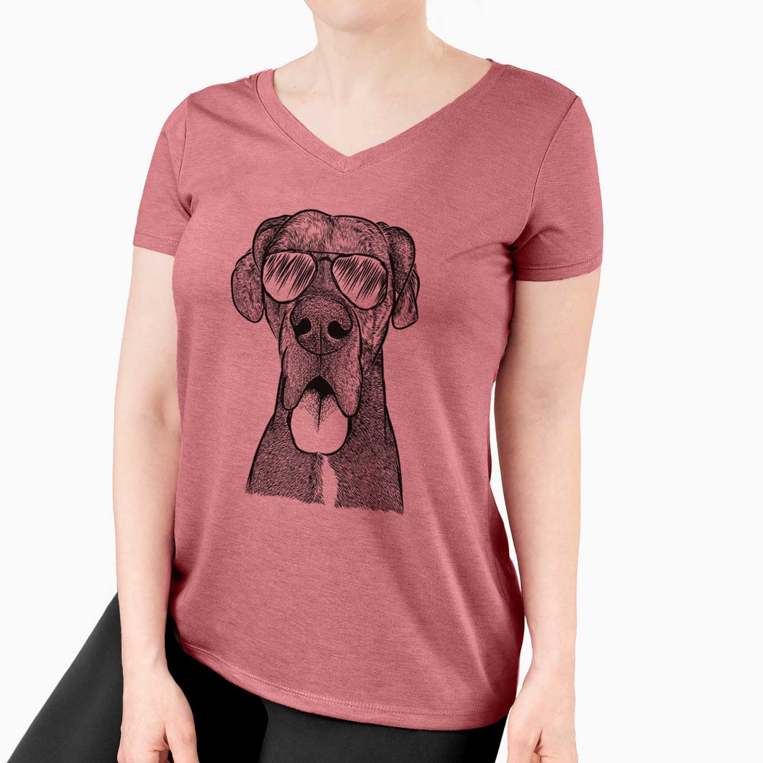 Aviator Eli the Great Dane - Women's V-neck Shirt