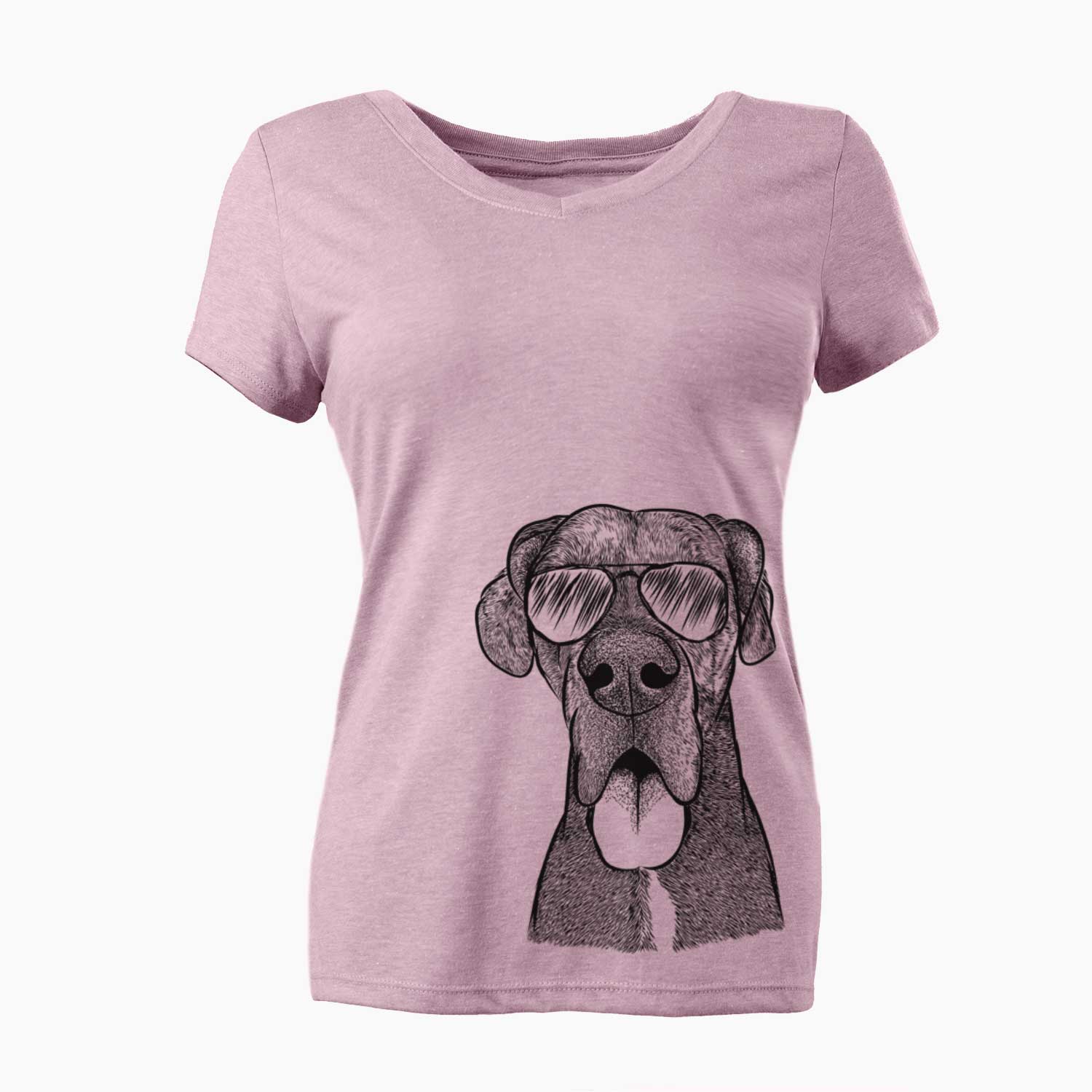 Aviator Eli the Great Dane - Women's V-neck Shirt