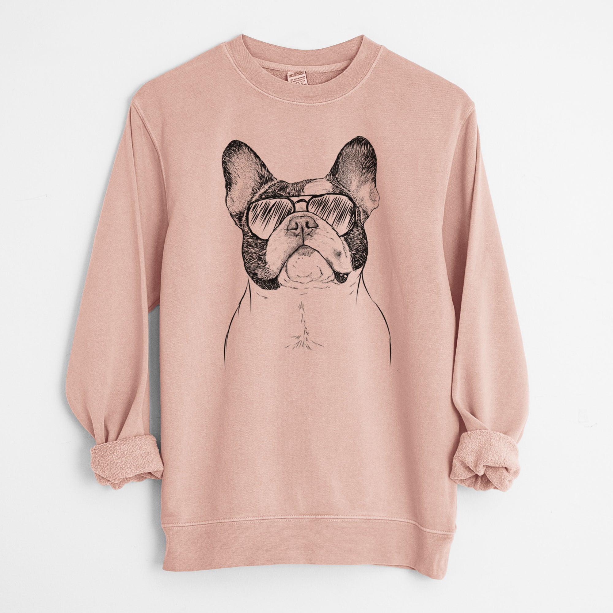 Aviator Ella the French Bulldog - Unisex Pigment Dyed Crew Sweatshirt