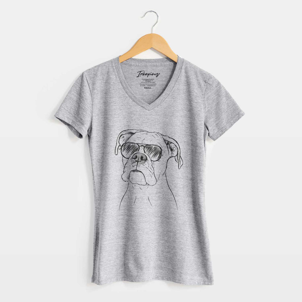 Aviator Ellie the Boxer - Women's V-neck Shirt