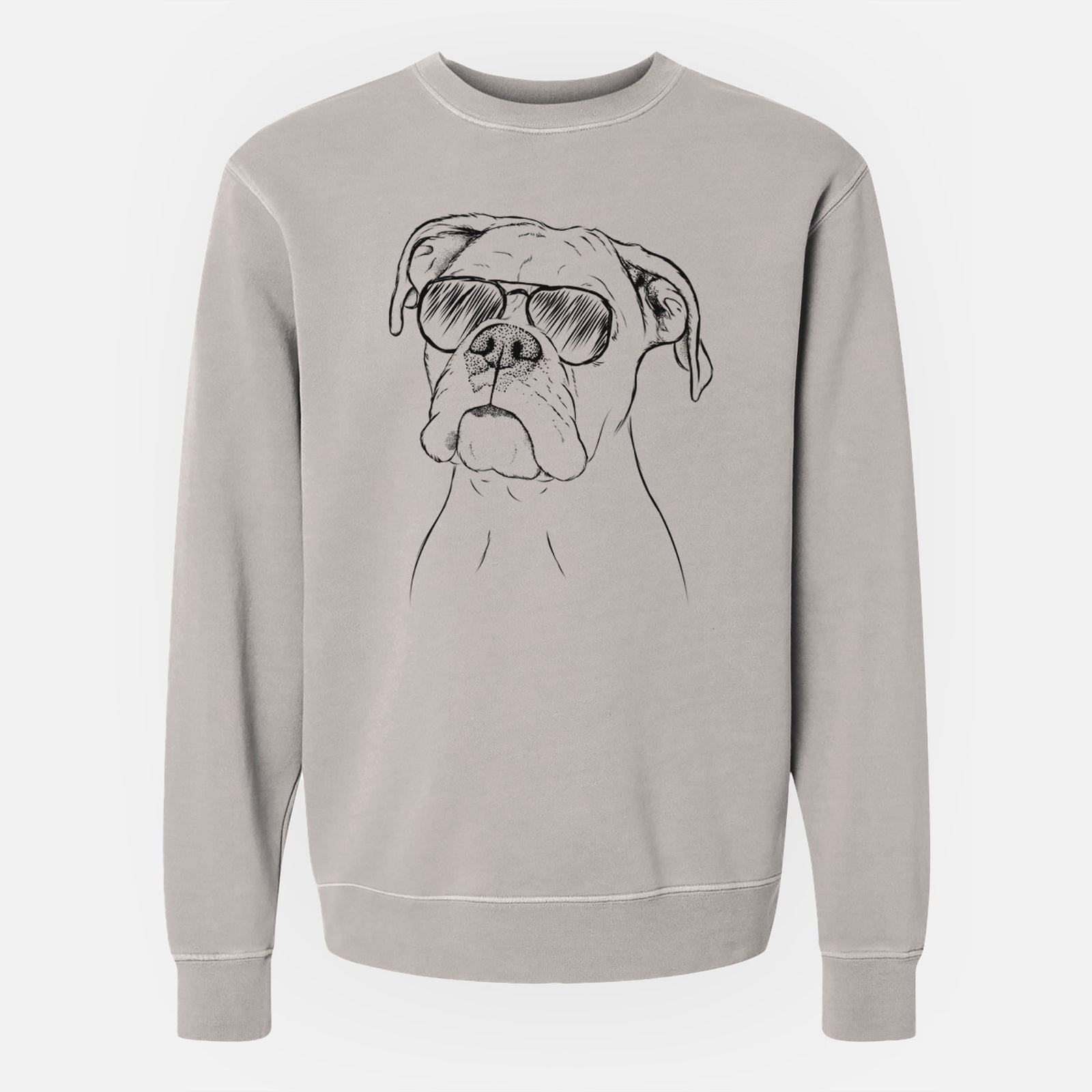 Aviator Ellie the Boxer - Unisex Pigment Dyed Crew Sweatshirt