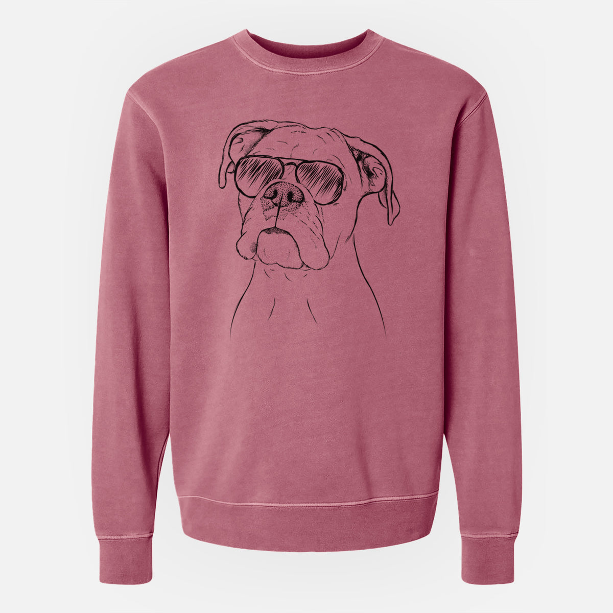 Aviator Ellie the Boxer - Unisex Pigment Dyed Crew Sweatshirt