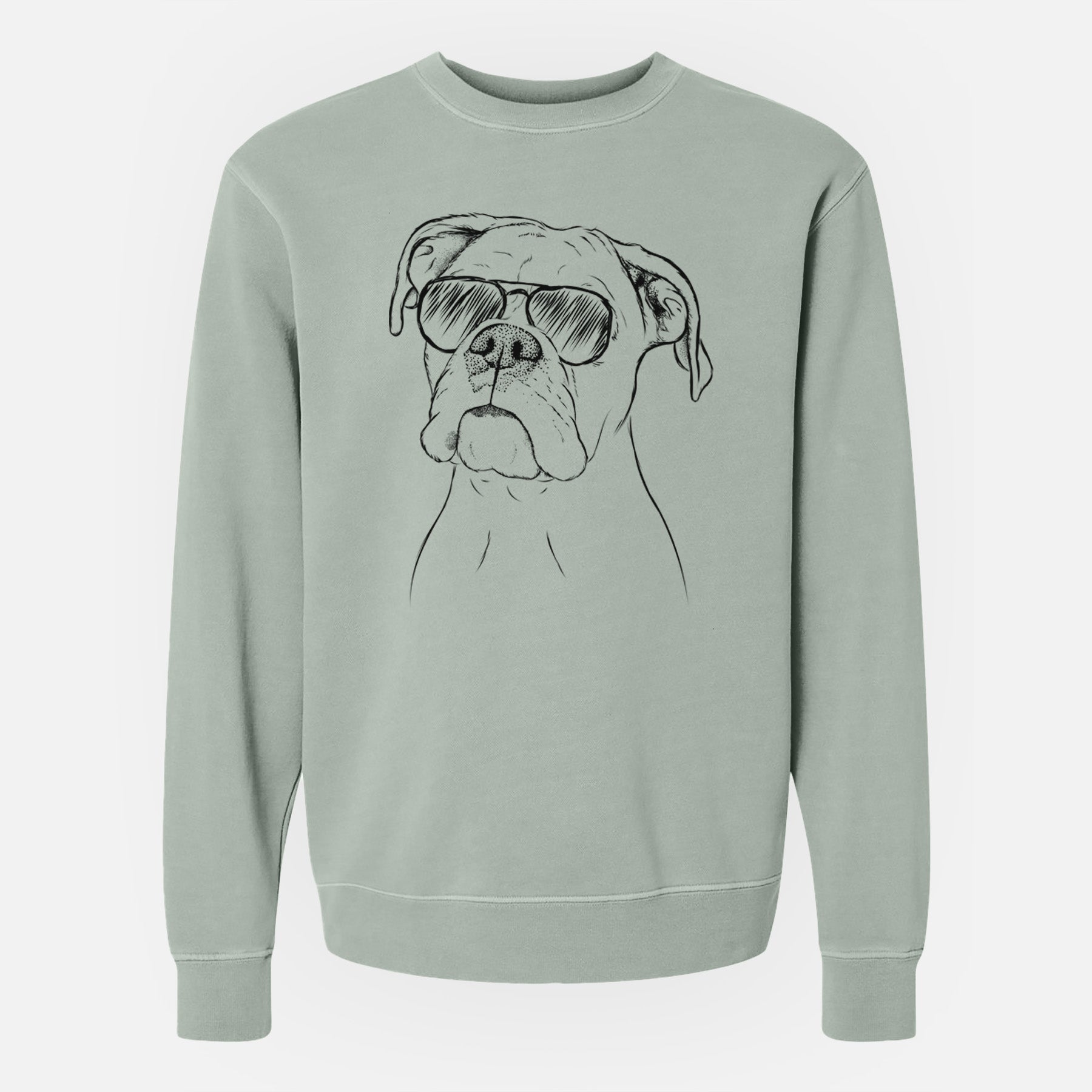 Aviator Ellie the Boxer - Unisex Pigment Dyed Crew Sweatshirt