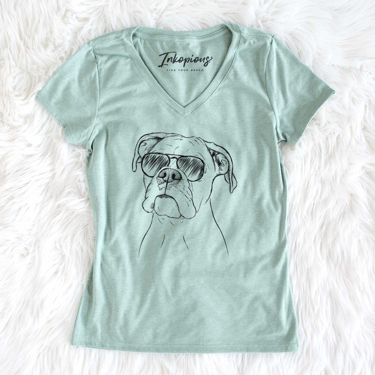 Aviator Ellie the Boxer - Women's V-neck Shirt