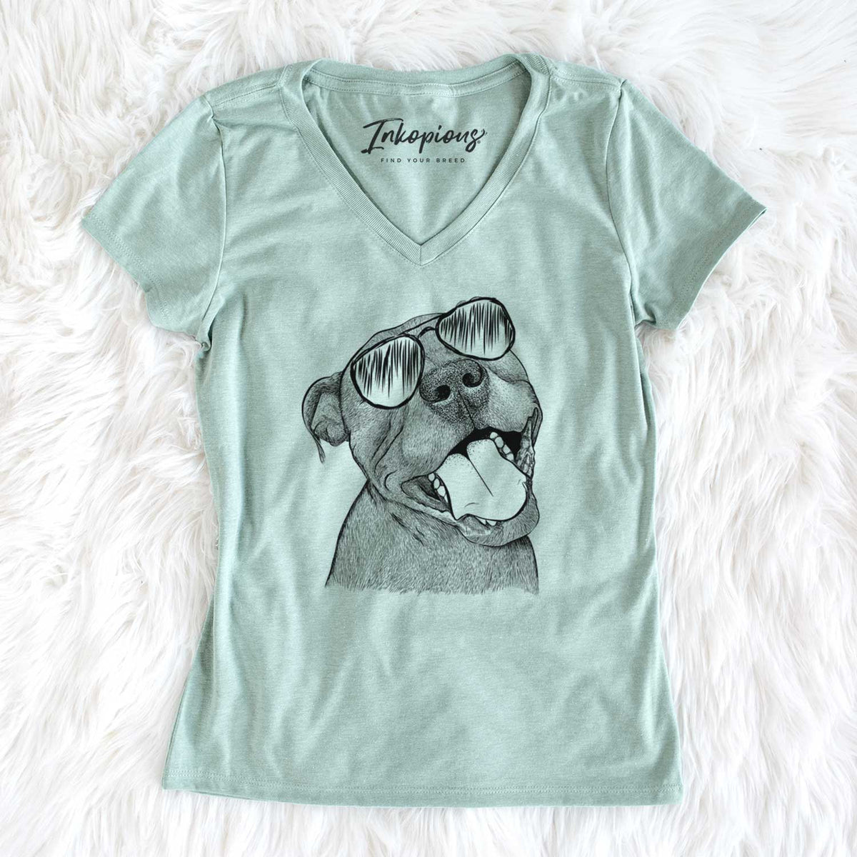 Aviator Eloise the Pitbull Mix - Women's V-neck Shirt