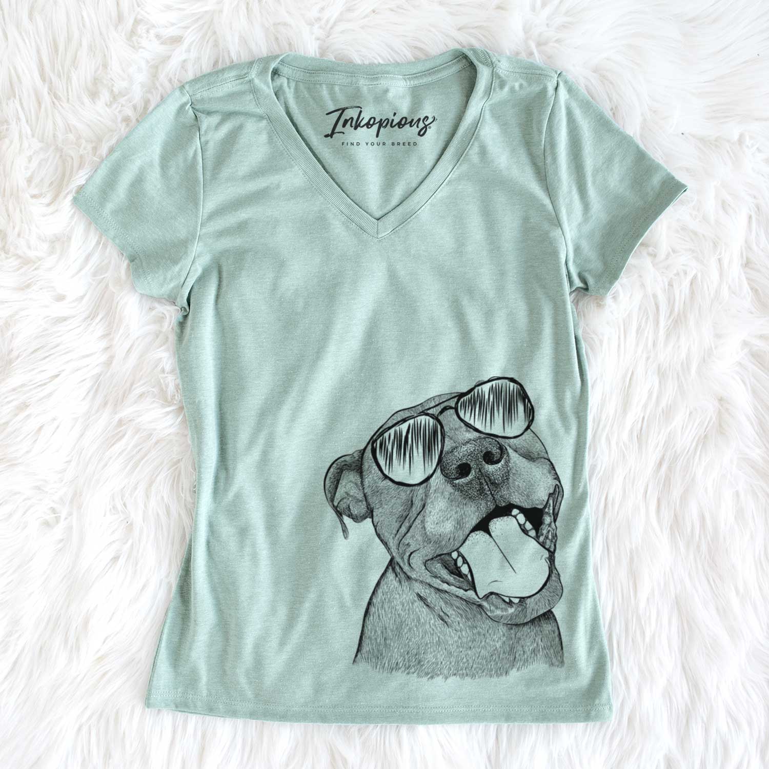 Aviator Eloise the Pitbull Mix - Women's V-neck Shirt