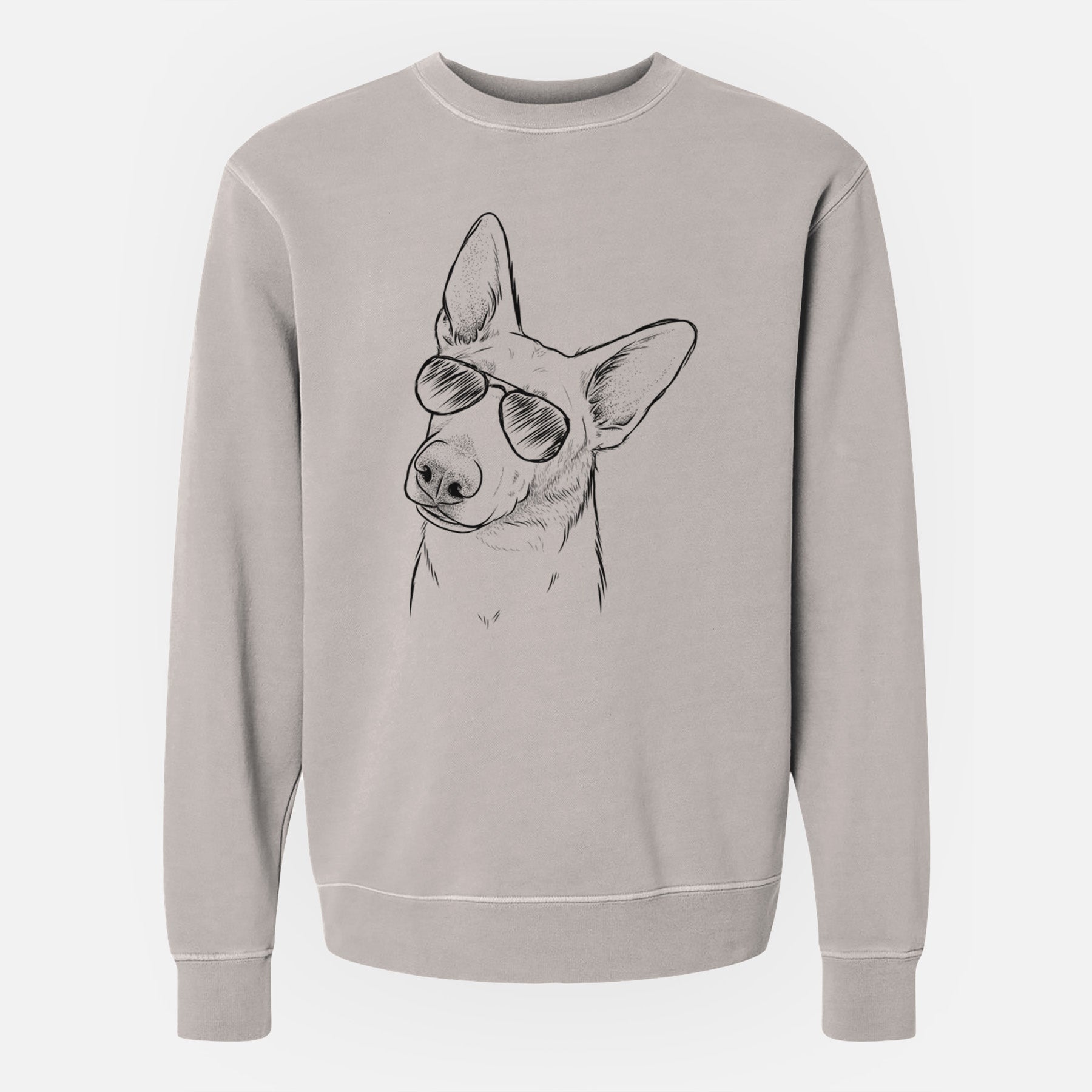 Aviator Elsa the German Shepherd - Unisex Pigment Dyed Crew Sweatshirt