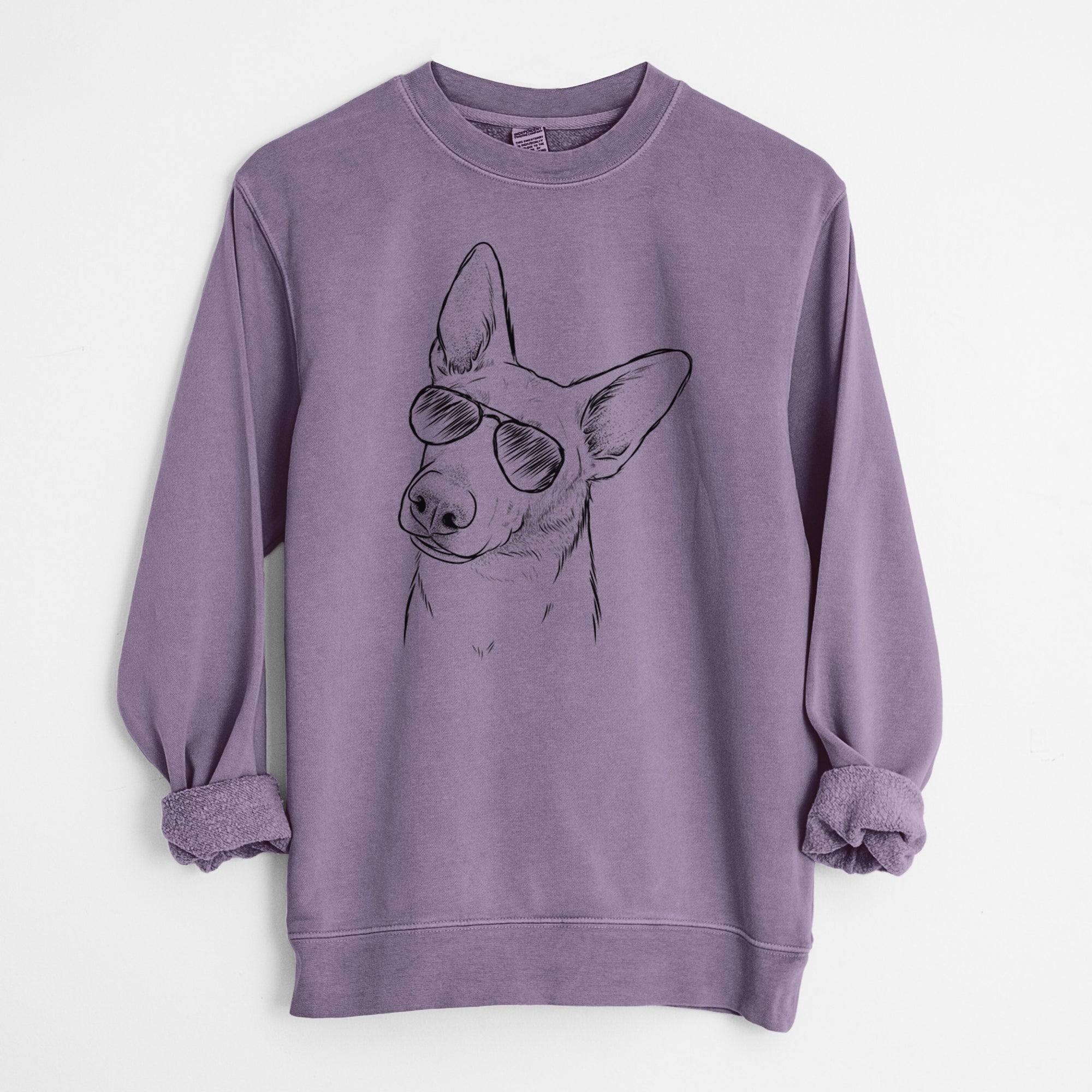 Aviator Elsa the German Shepherd - Unisex Pigment Dyed Crew Sweatshirt