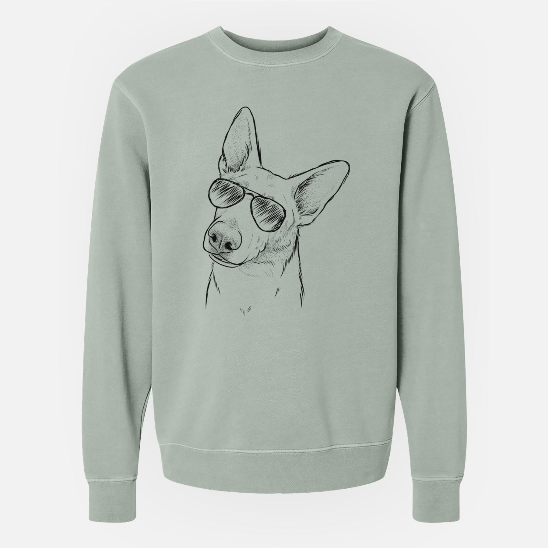 Aviator Elsa the German Shepherd - Unisex Pigment Dyed Crew Sweatshirt