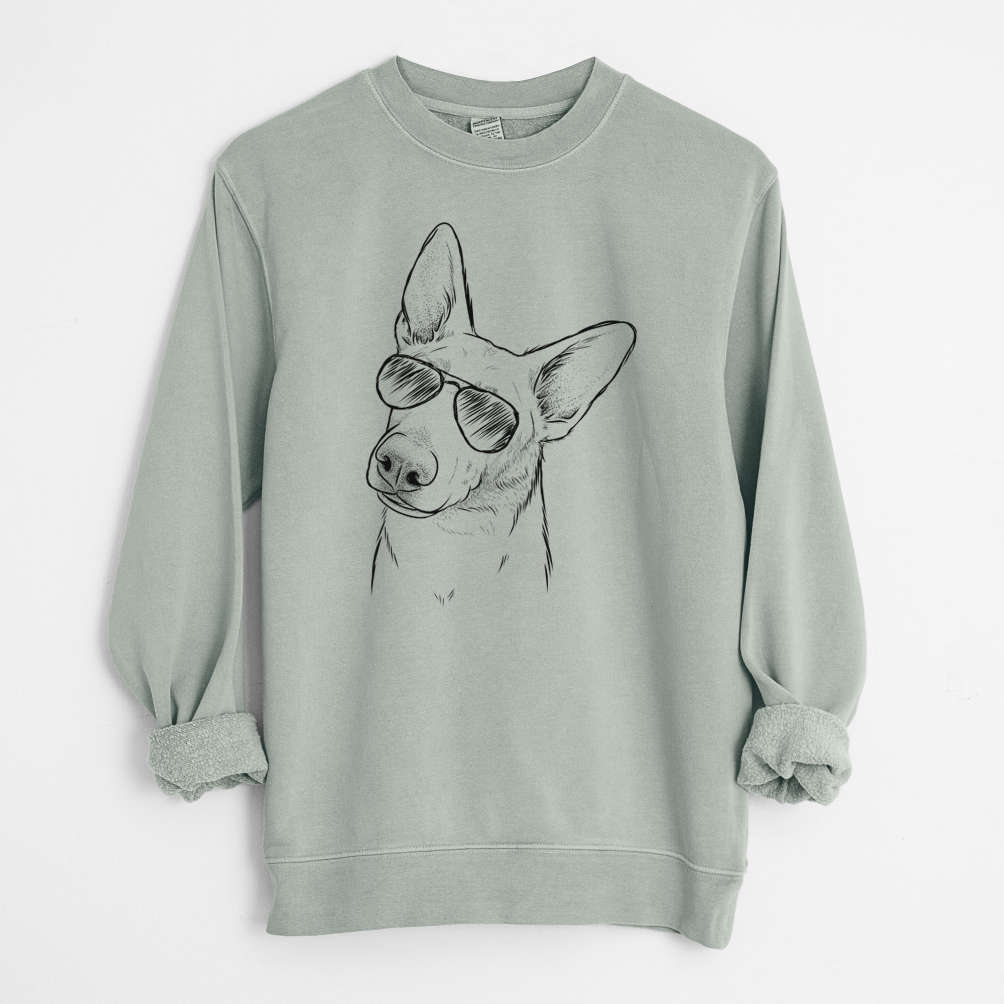 Aviator Elsa the German Shepherd - Unisex Pigment Dyed Crew Sweatshirt