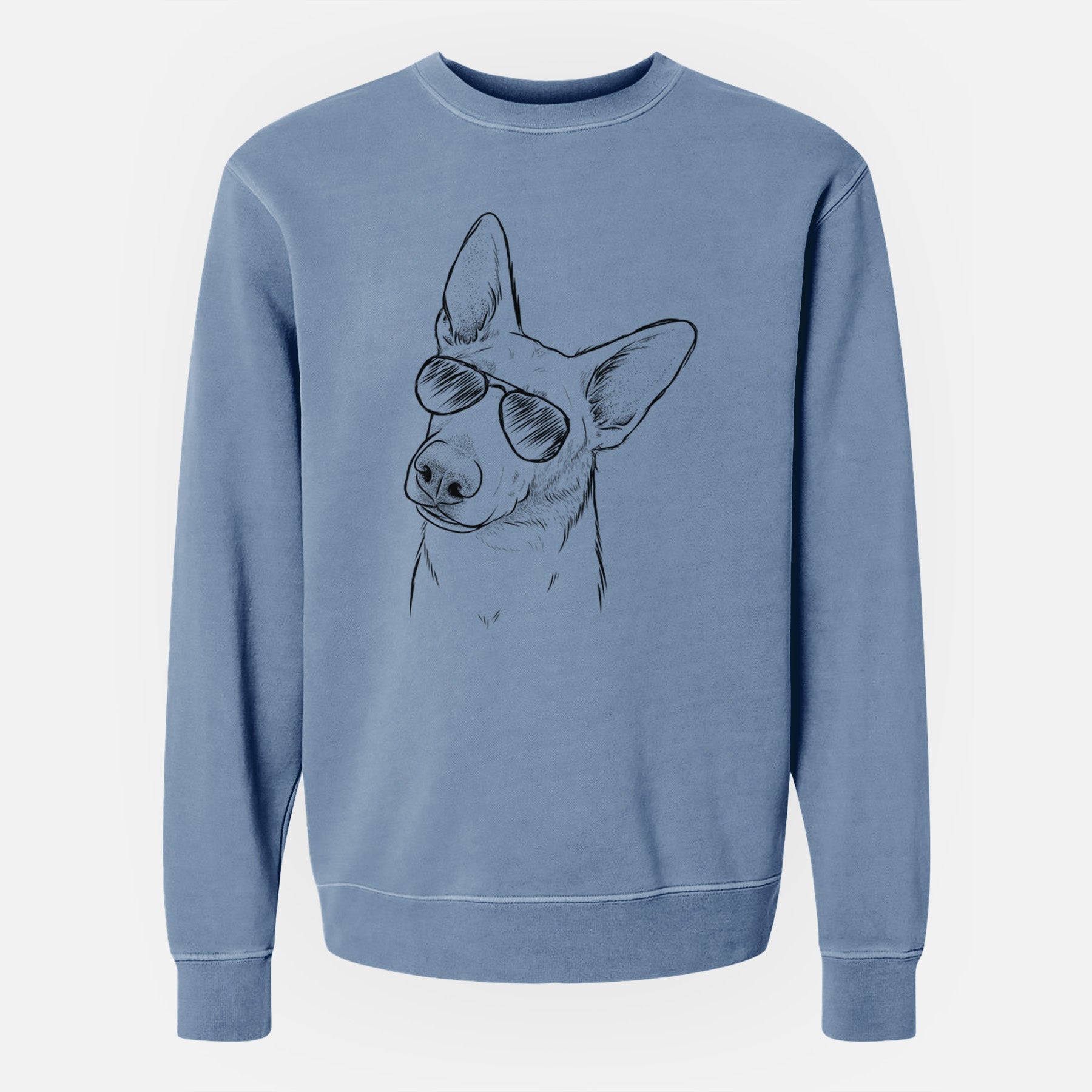 Aviator Elsa the German Shepherd - Unisex Pigment Dyed Crew Sweatshirt