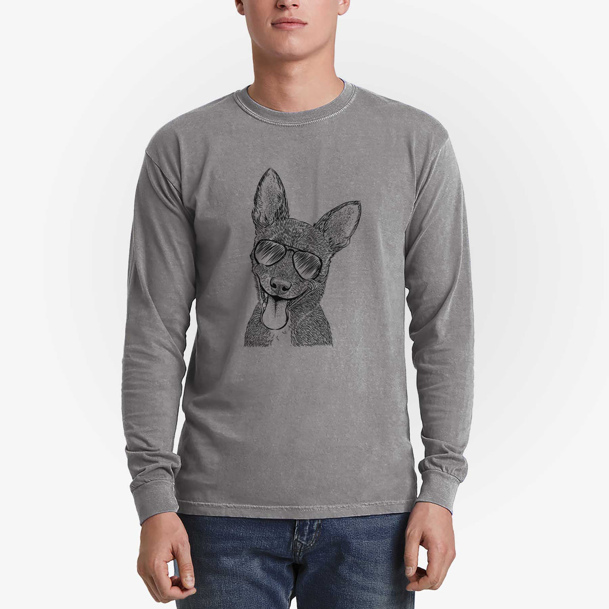 Aviators Elvira the Terrier Mix - Heavyweight 100% Cotton Long Sleeve