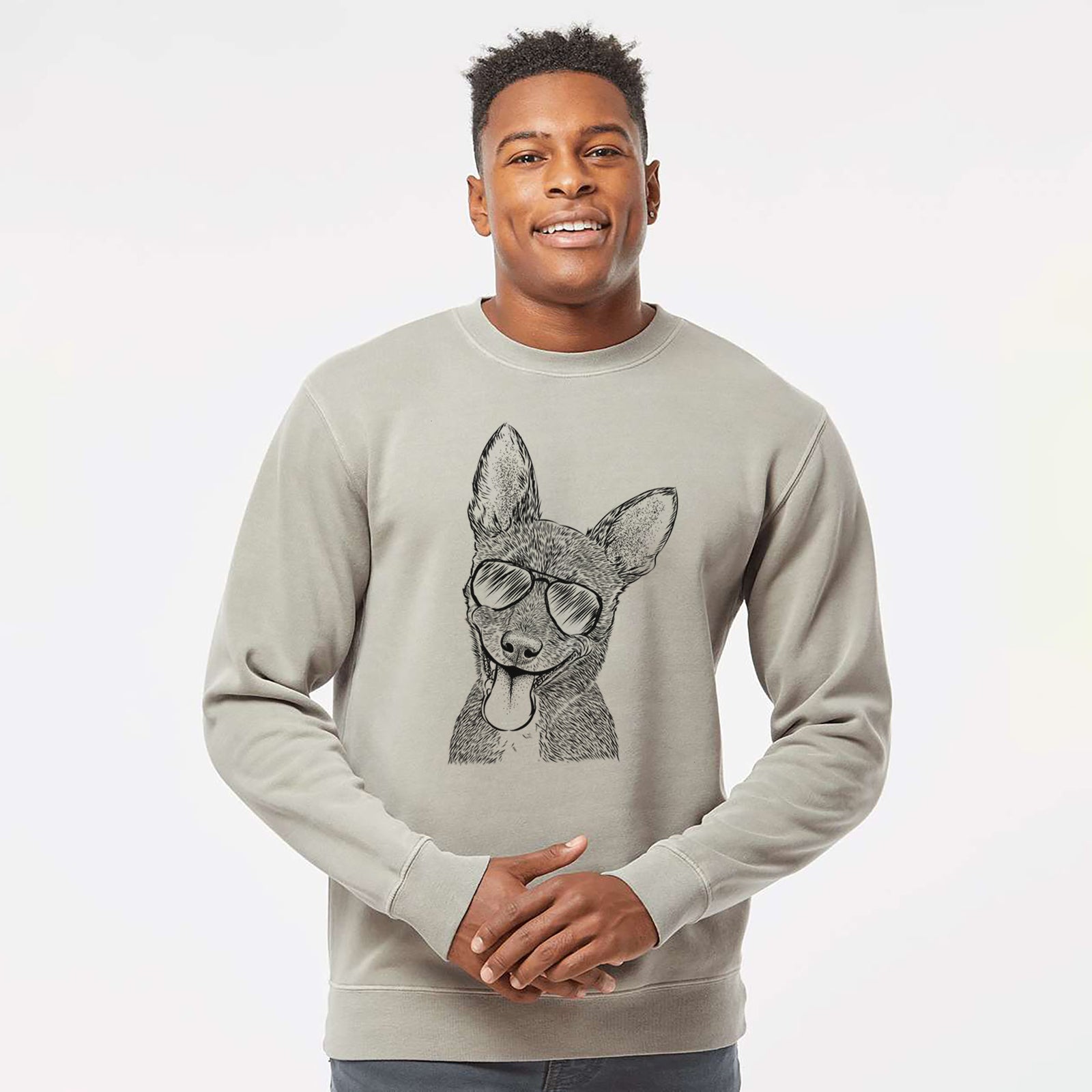 Aviator Elvira the Terrier Mix - Unisex Pigment Dyed Crew Sweatshirt