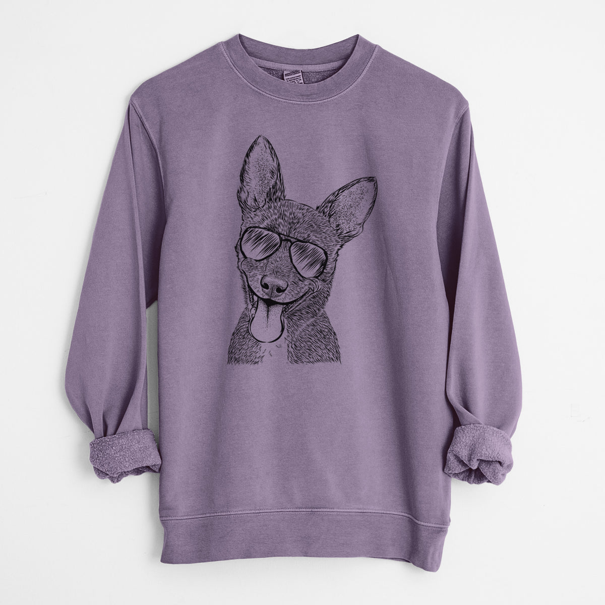 Aviator Elvira the Terrier Mix - Unisex Pigment Dyed Crew Sweatshirt