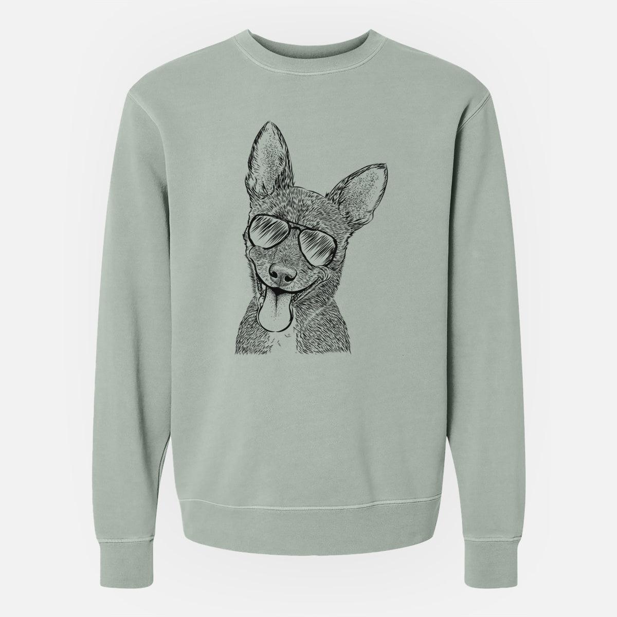 Aviator Elvira the Terrier Mix - Unisex Pigment Dyed Crew Sweatshirt