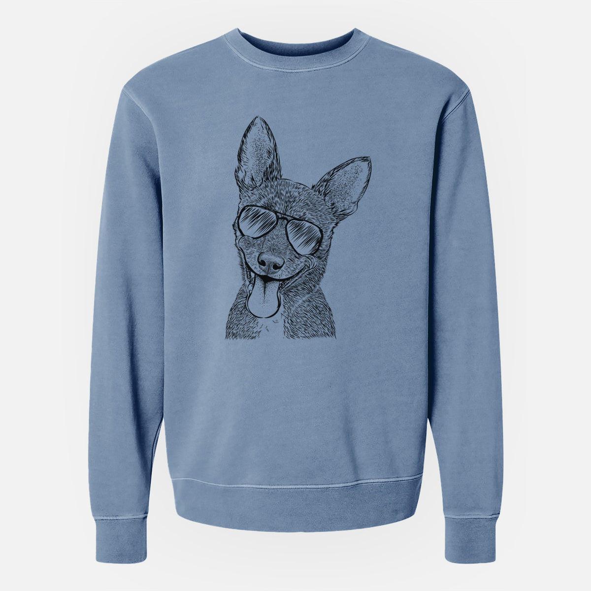 Aviator Elvira the Terrier Mix - Unisex Pigment Dyed Crew Sweatshirt