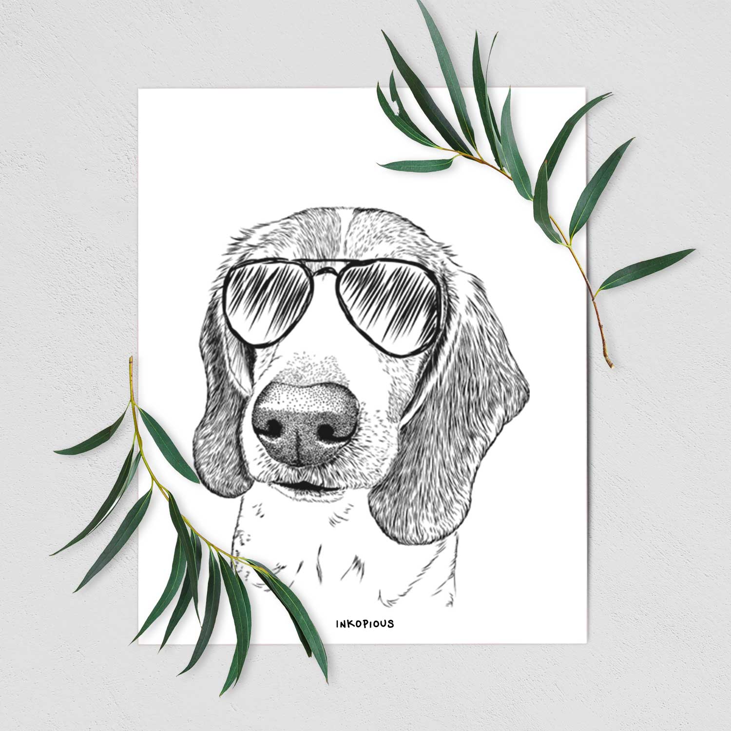 Elvis the Bluetick Beagle Art Print