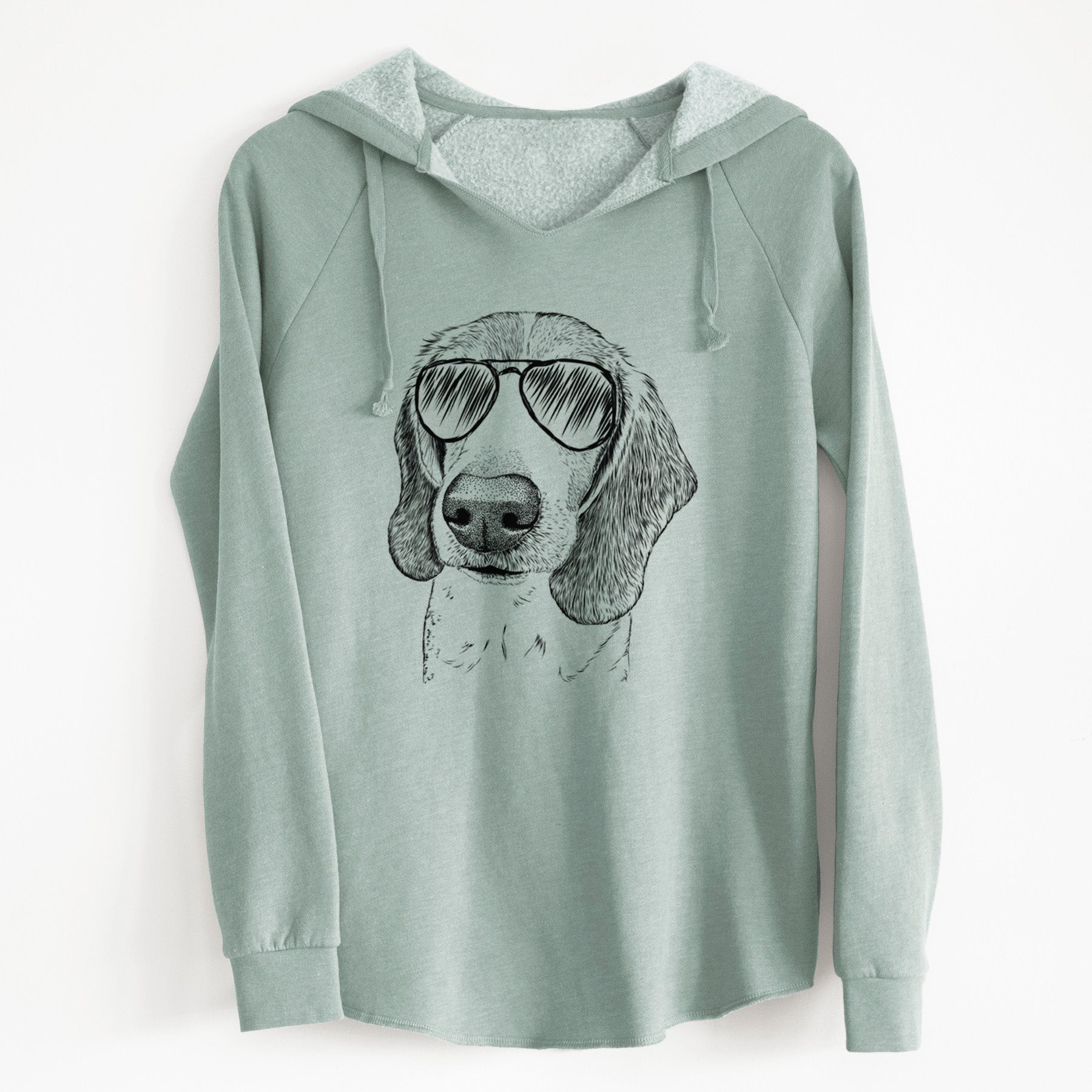 Aviator Elvis the Bluetick Beagle - Cali Wave Hooded Sweatshirt