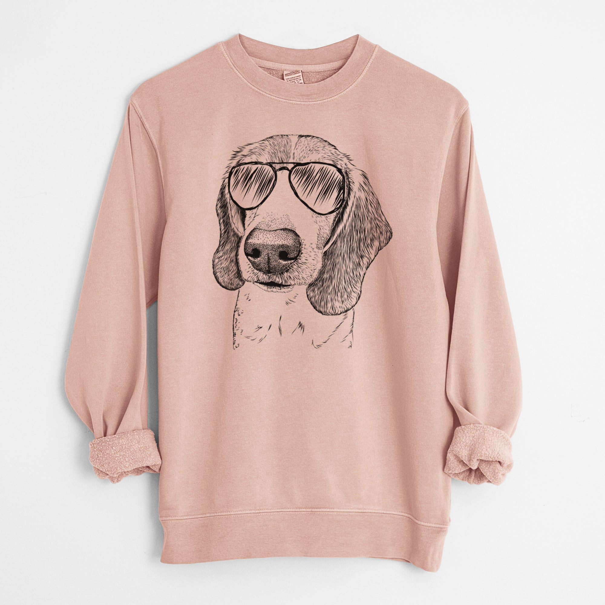 Aviator Elvis the Bluetick Beagle - Unisex Pigment Dyed Crew Sweatshirt