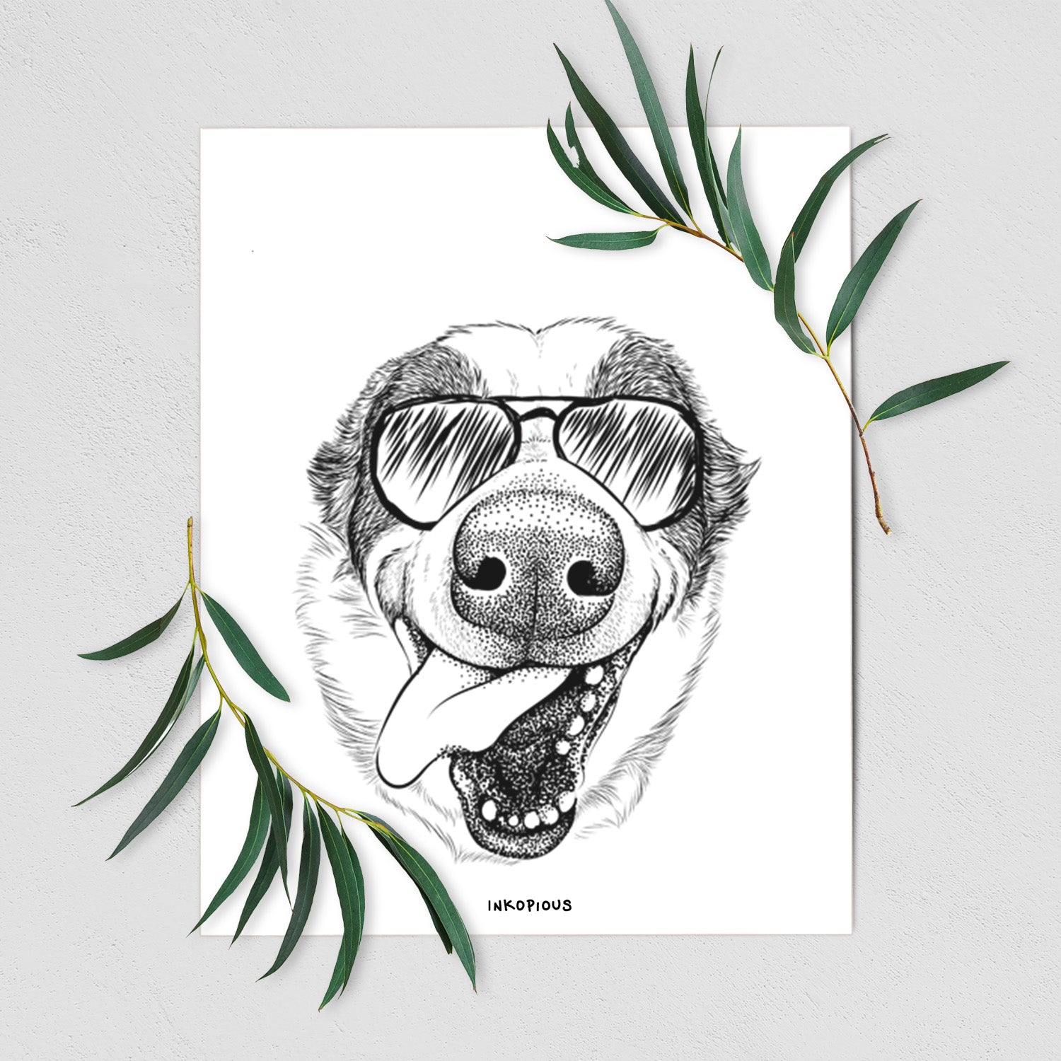 Elwood the Border Collie Art Print