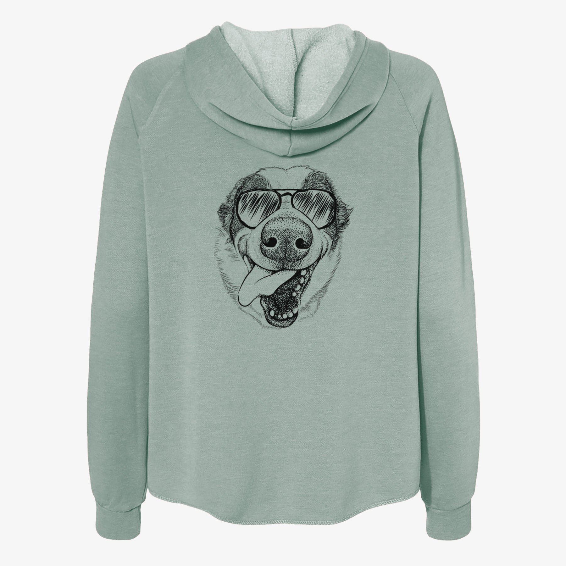 Elwood the Border Collie - Women's Cali Wave Zip-Up Sweatshirt